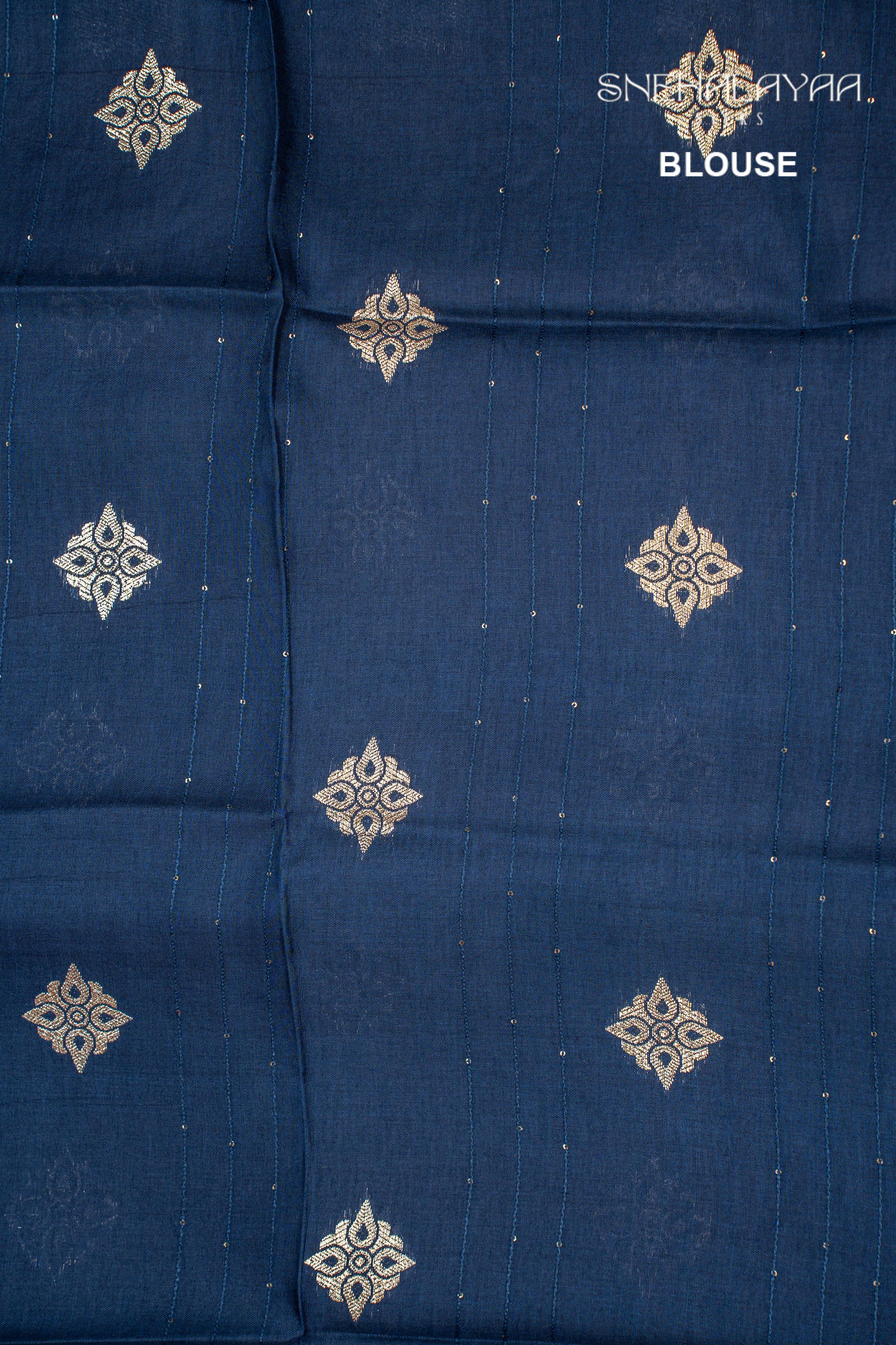 Cerulean Blue Chinon Silk Saree