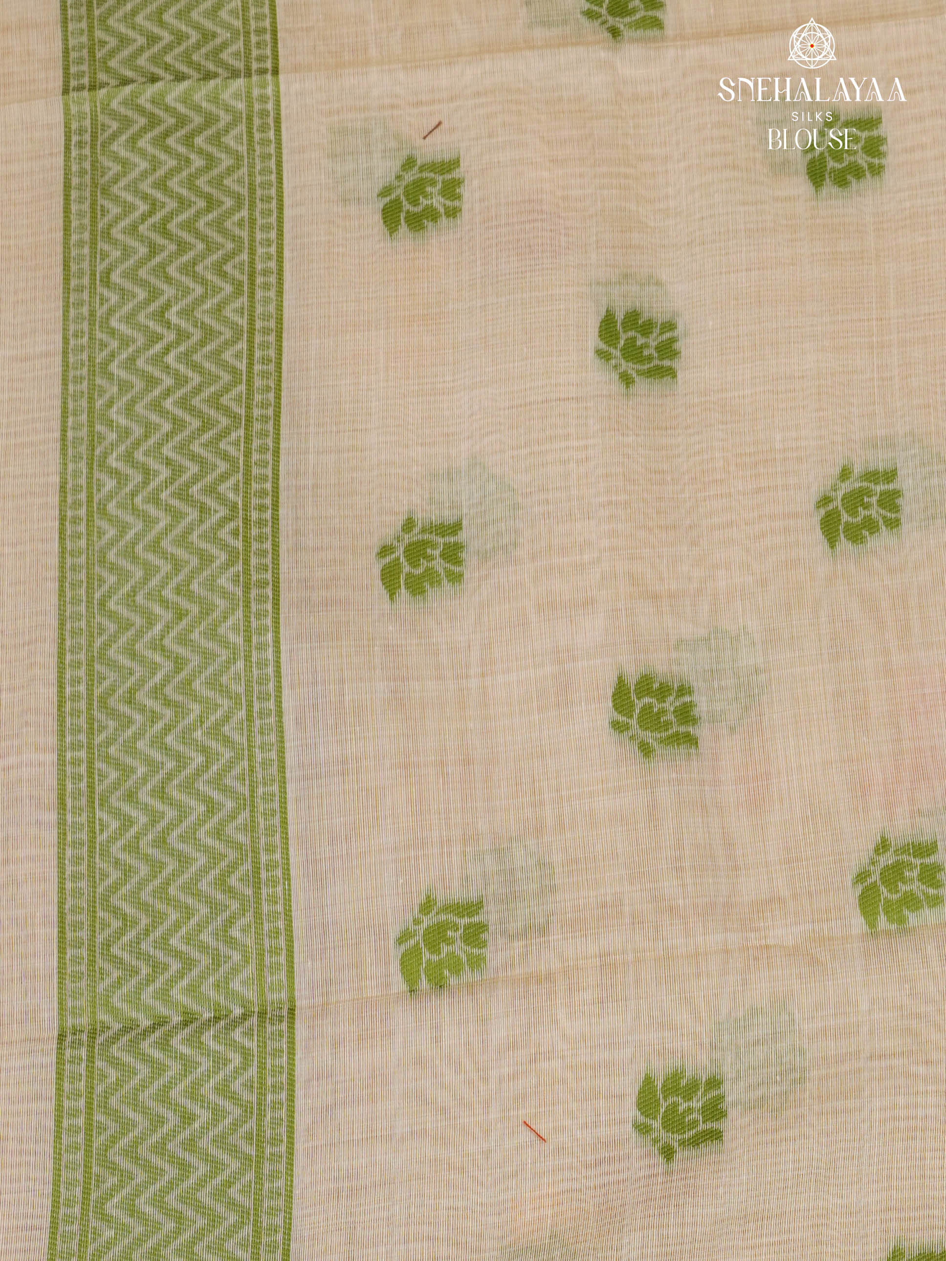 Cream Munga Cotton Saree
