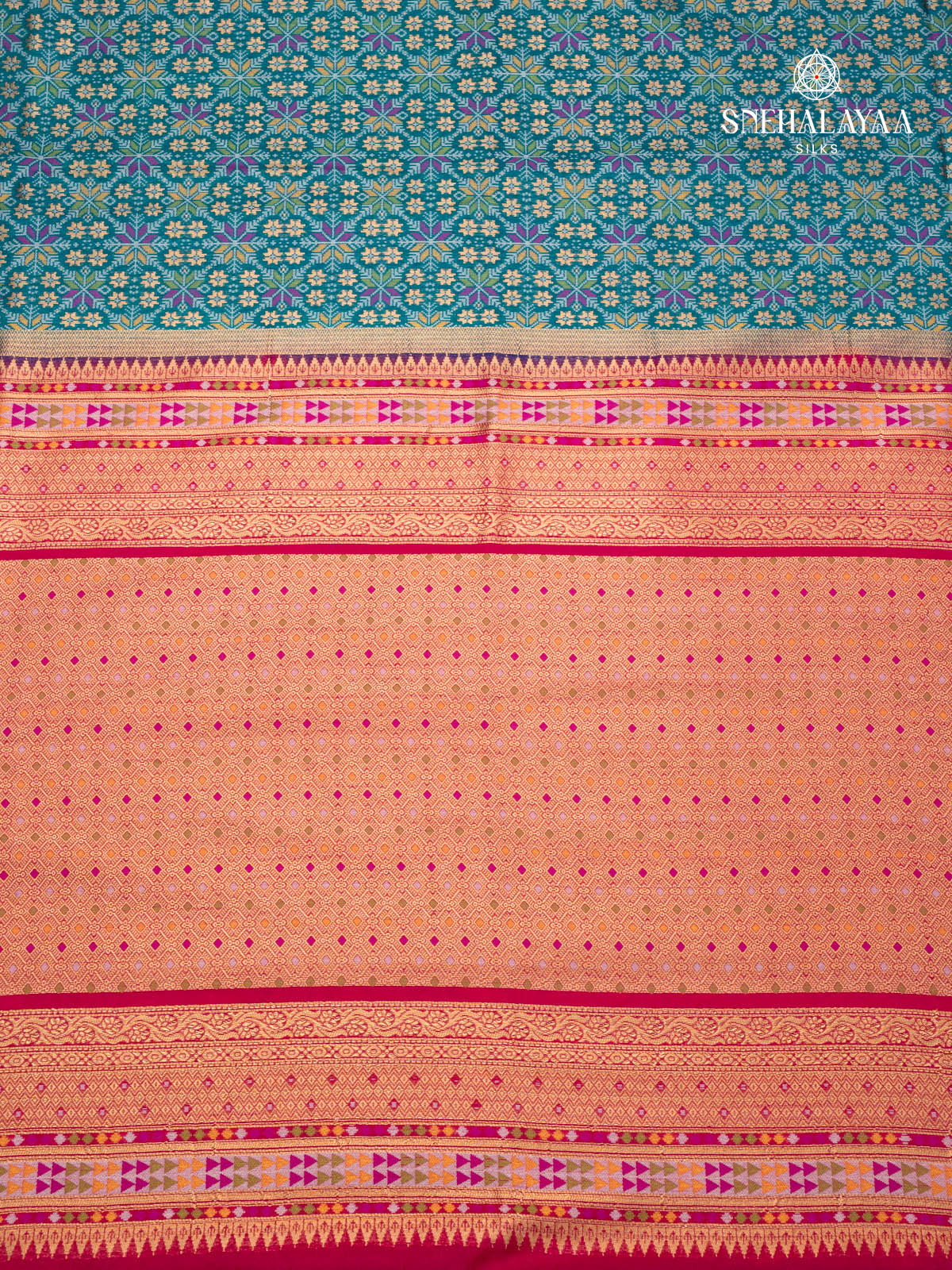 Blue Ikat Silk Saree