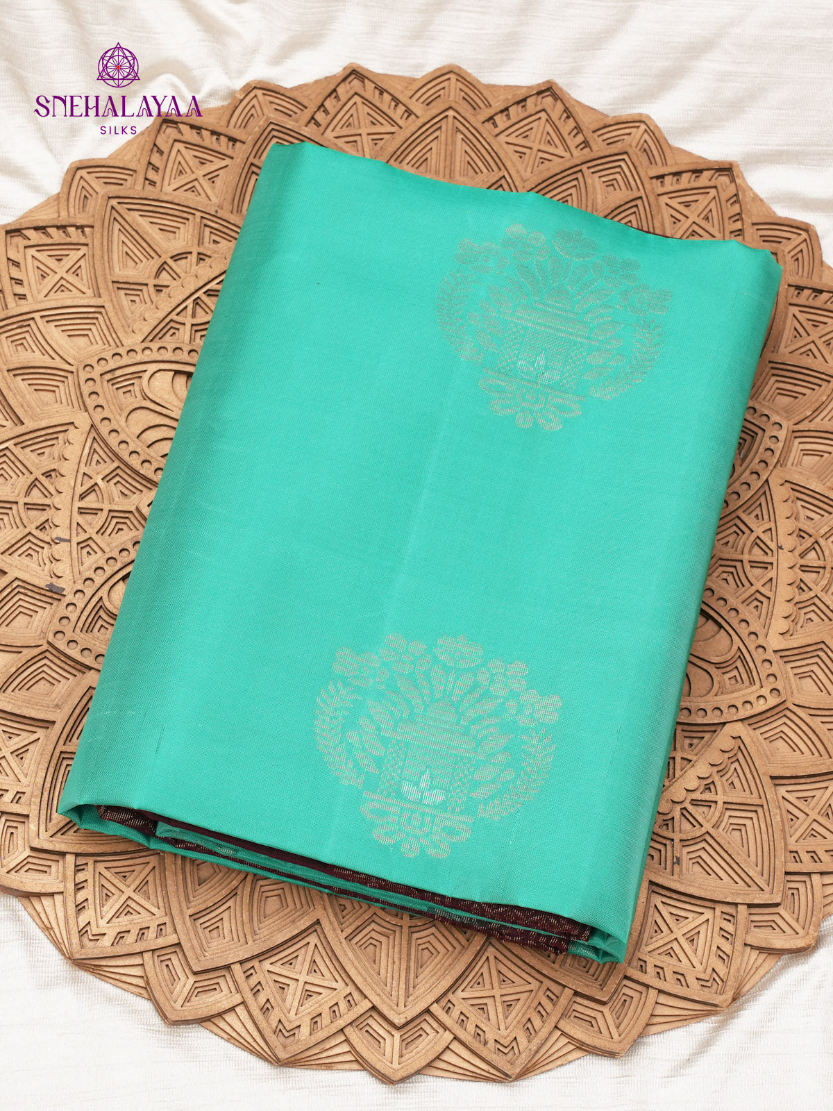 Teal Blue Kanjivaram Silk Saree