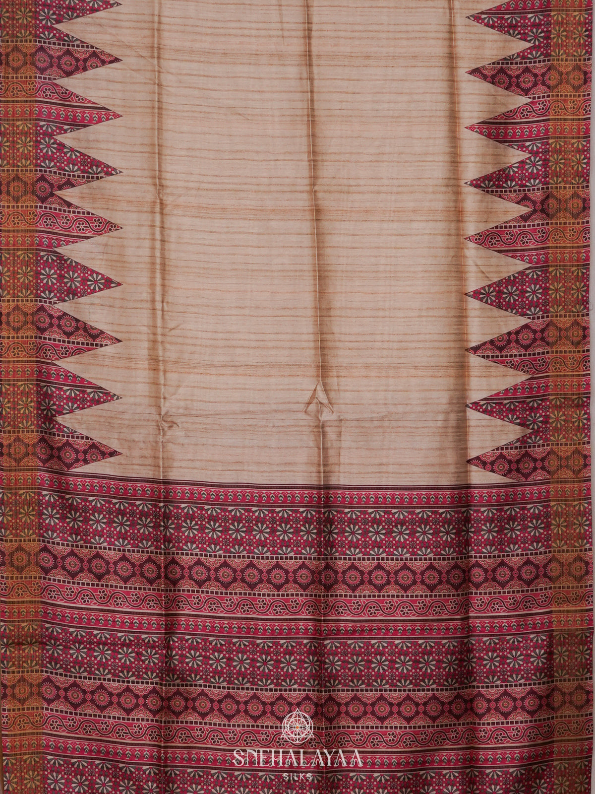 Beige Tussar Saree