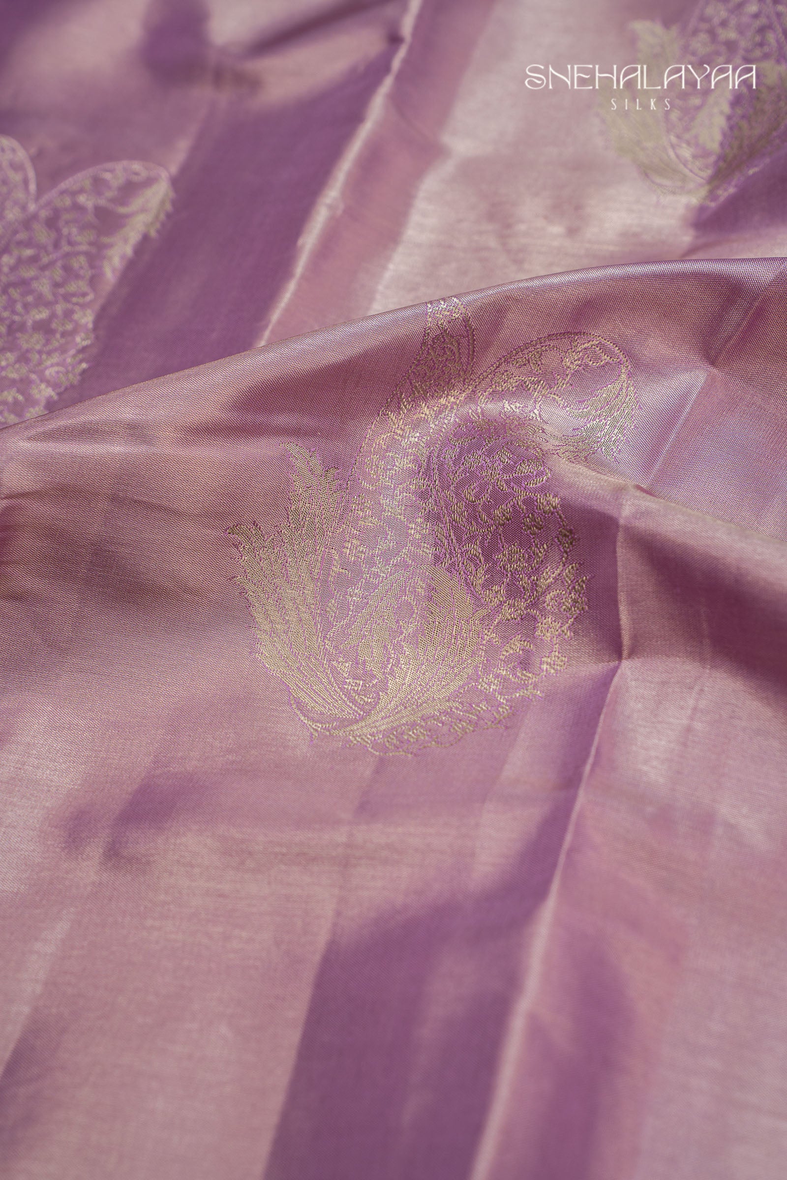 Lavender Kancheevaram Tissue Silk Saree