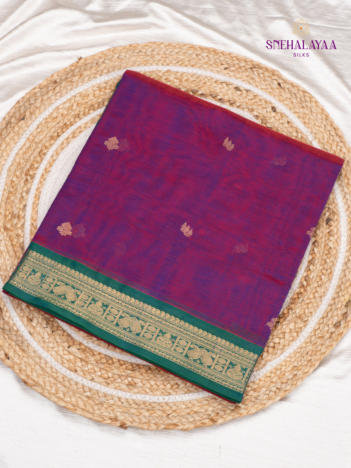Purple Kanchi Silk Cotton Saree