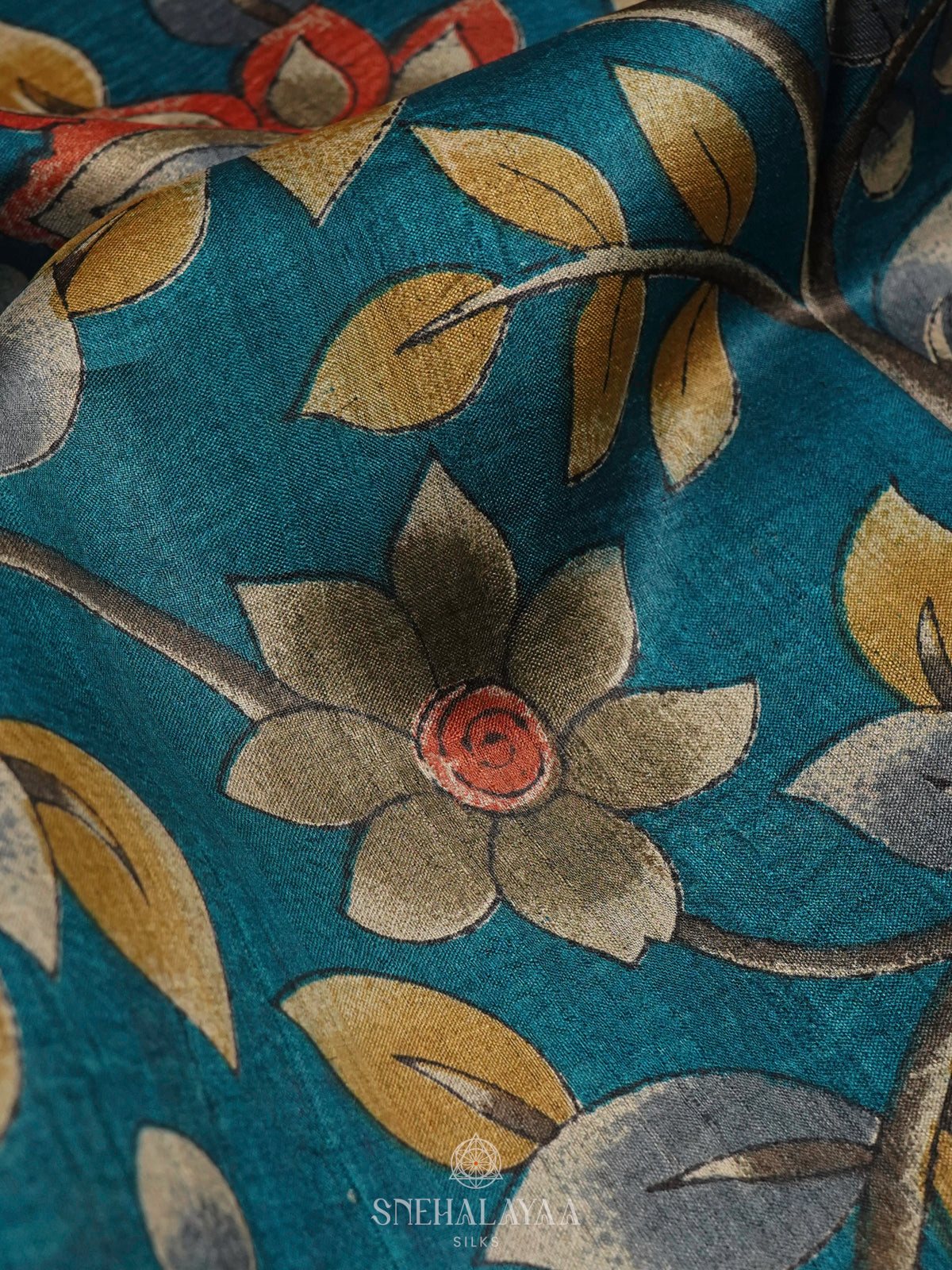 Teal Green Tussar Saree