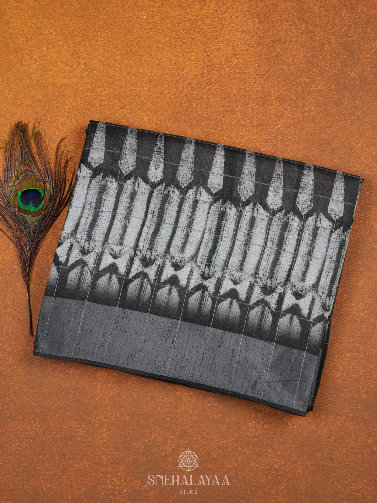 Black Tussar Saree