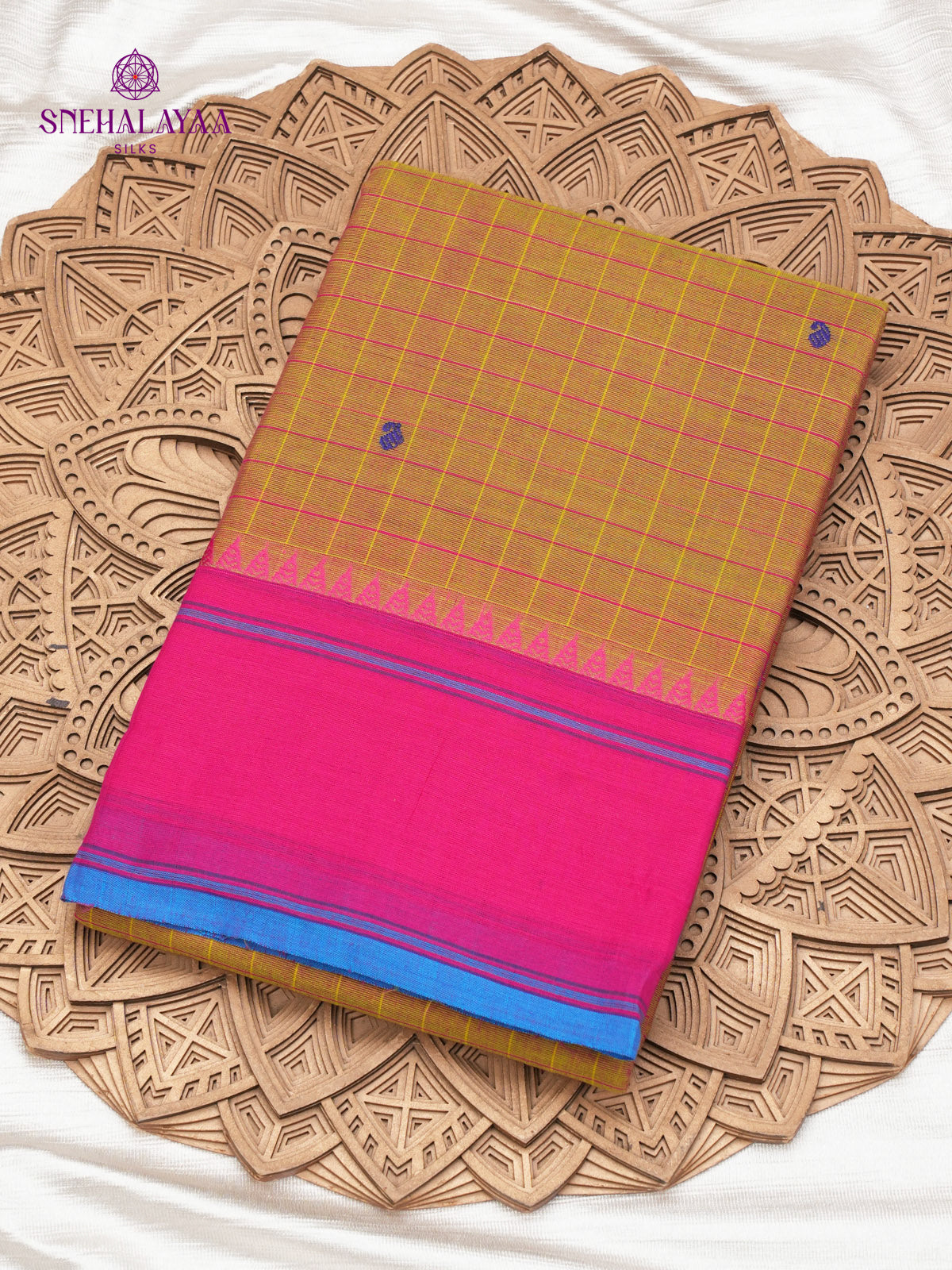 Mustard Chettinad Cotton Saree