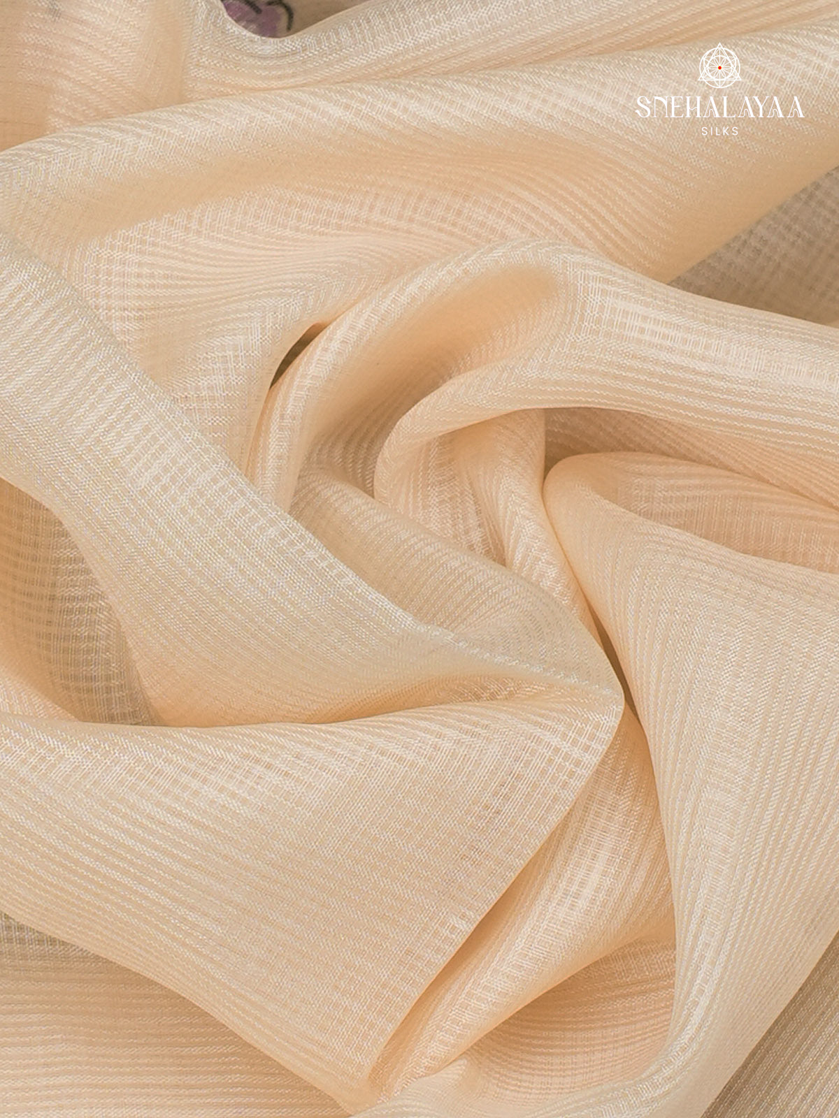 Peach Kota Embroidery Saree