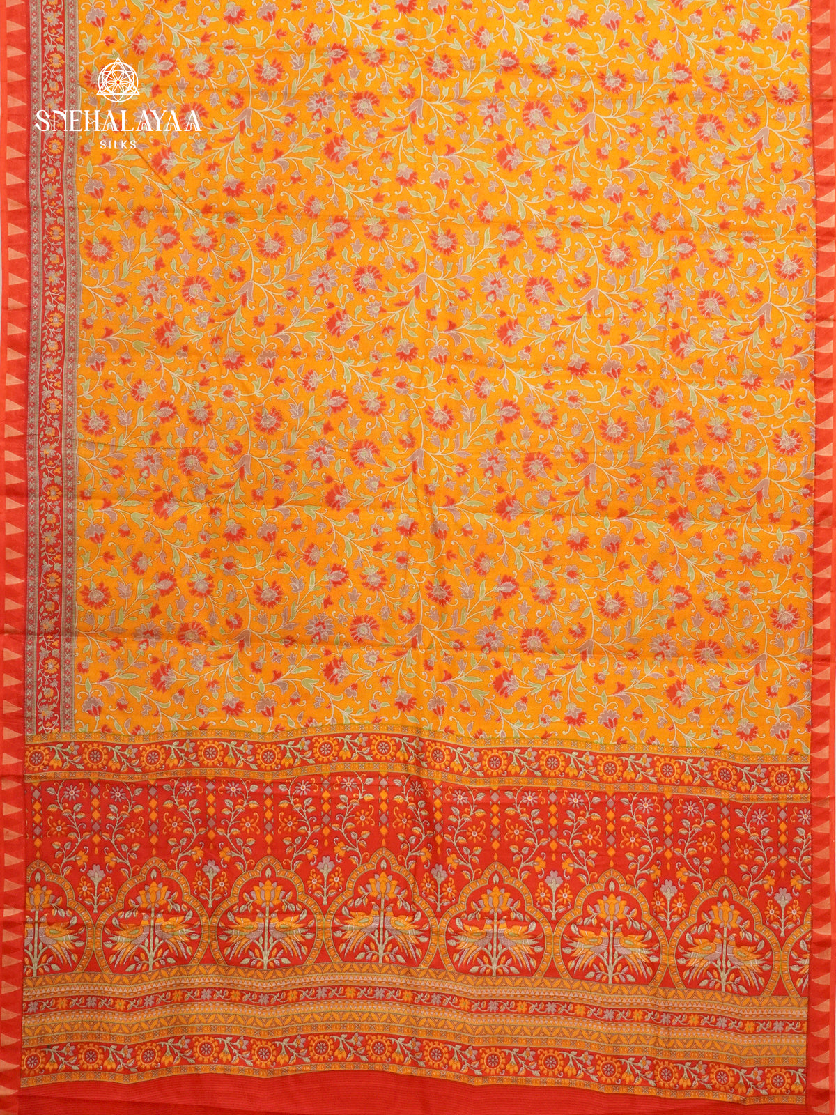 Mango Yellow Printed Saree