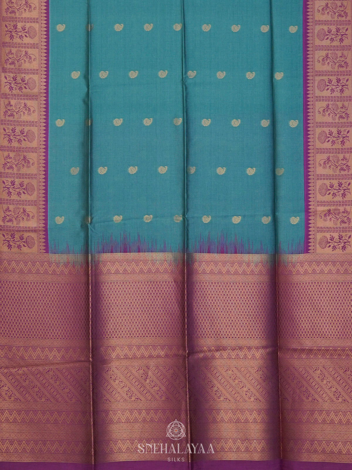 Sky Blue Jute Saree