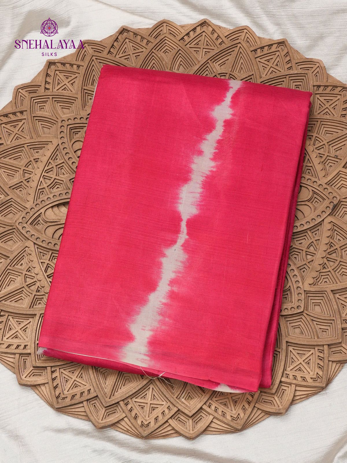 Red Tussar Silk Saree