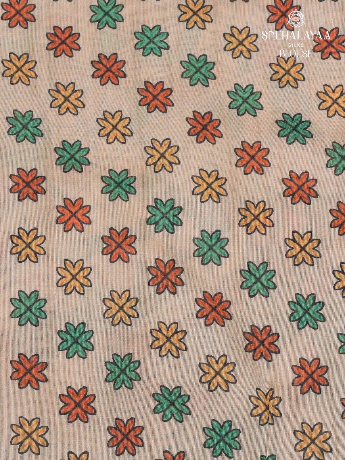 Brown Madhubani Printed Saree