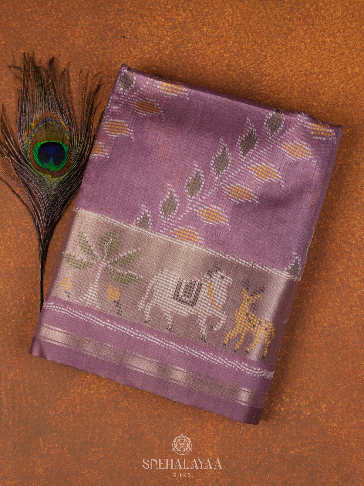 Plum Tussar Saree