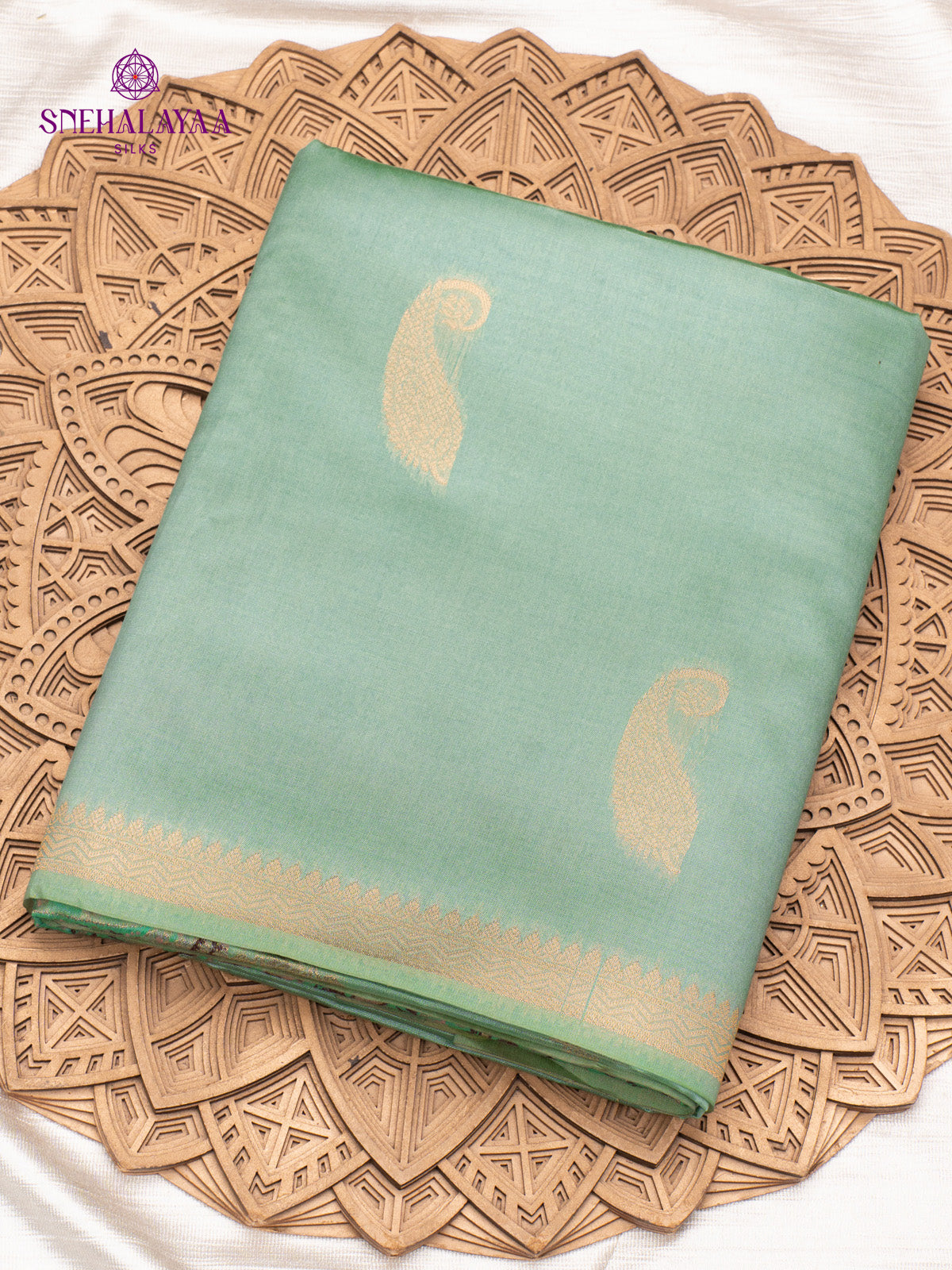 Pastle Green Jute Saree