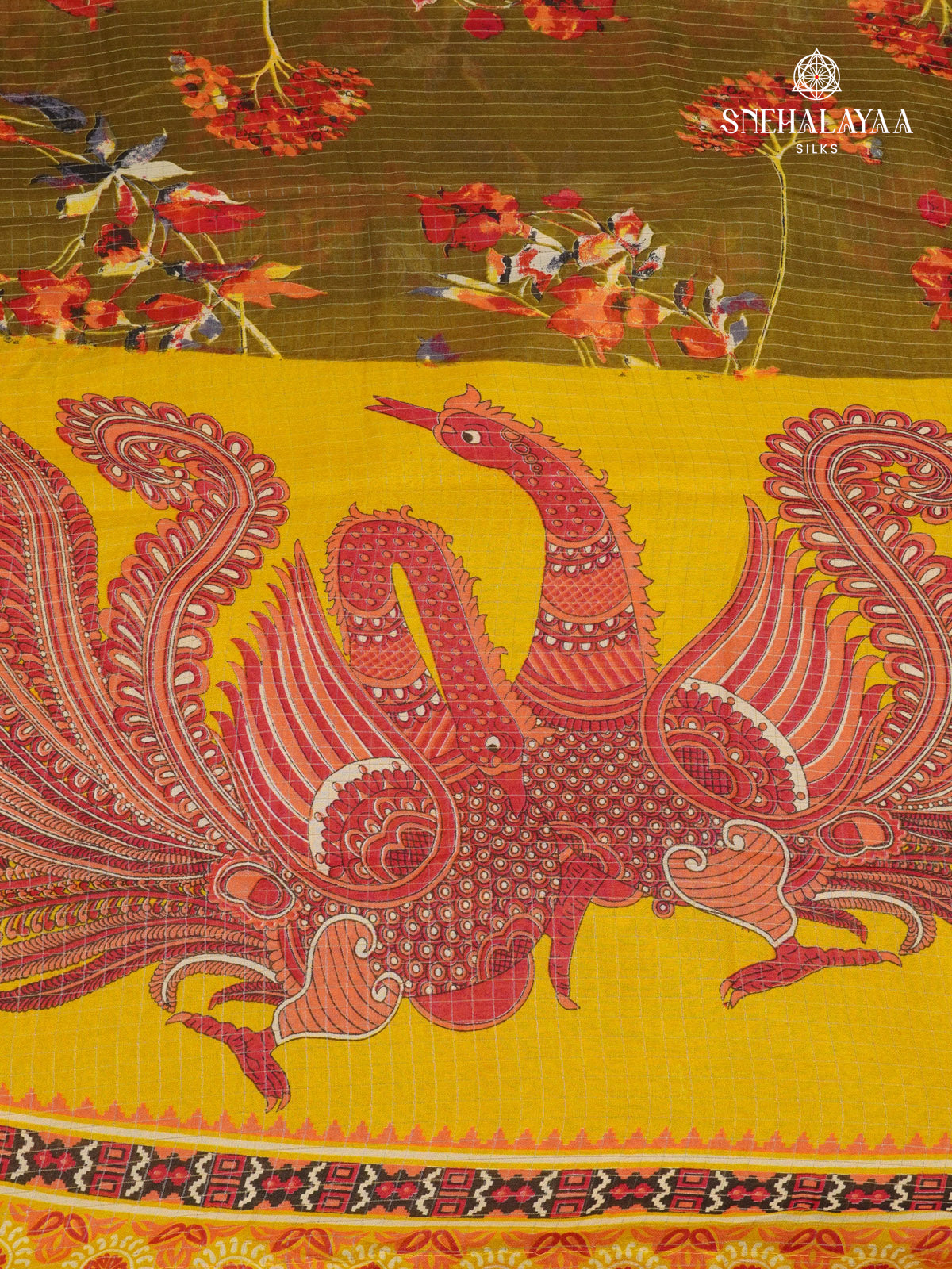 Mehendi Green Dola Silk Saree