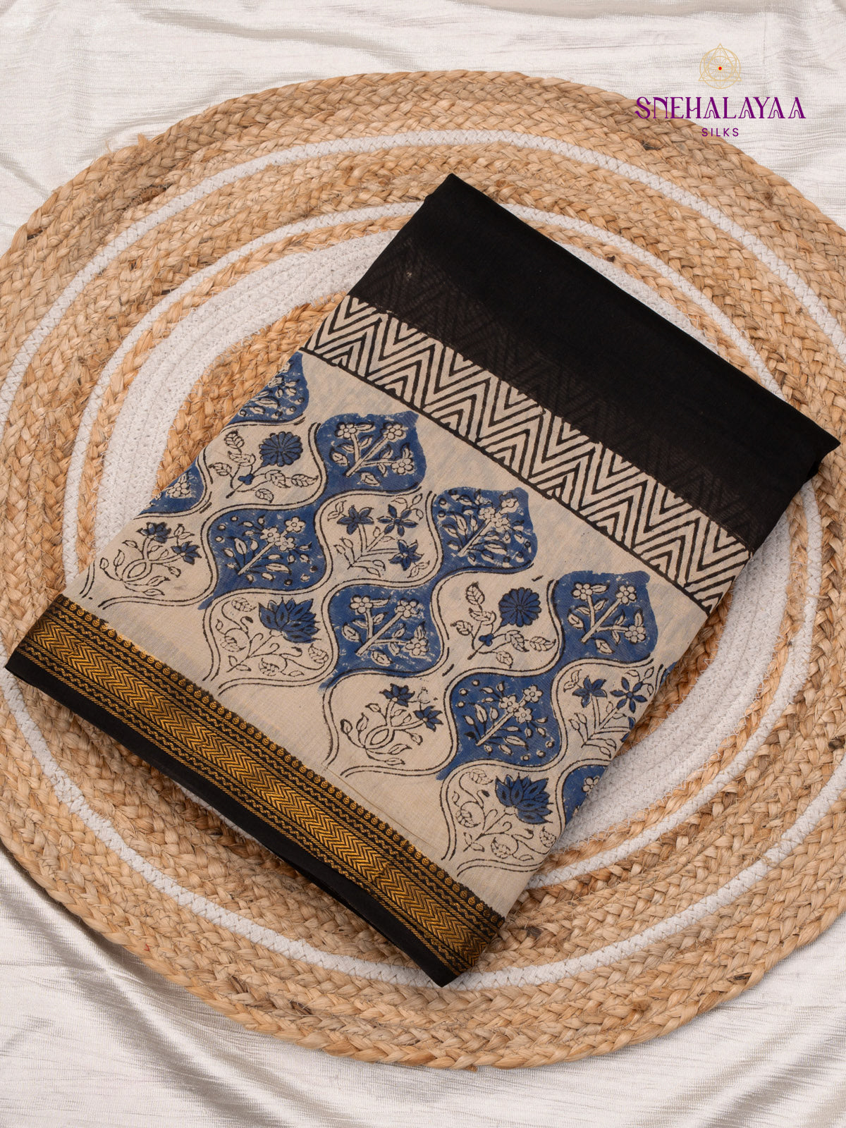 Black Chanderi Saree