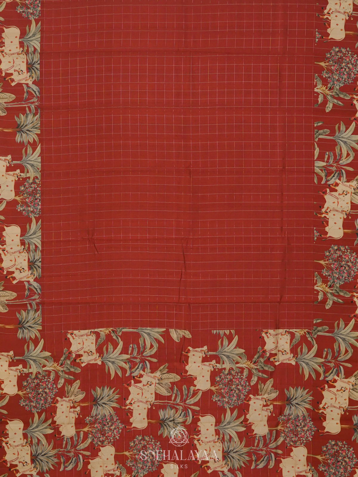 Orange Tussar Saree with Pichwa Border
