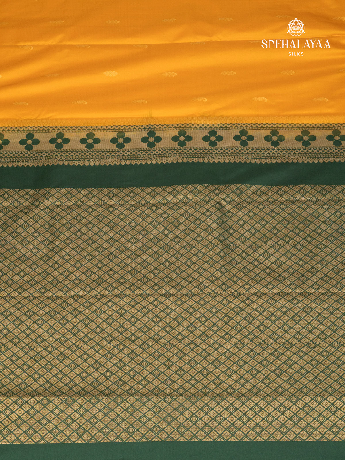 Yellow Gadwal Silk Saree