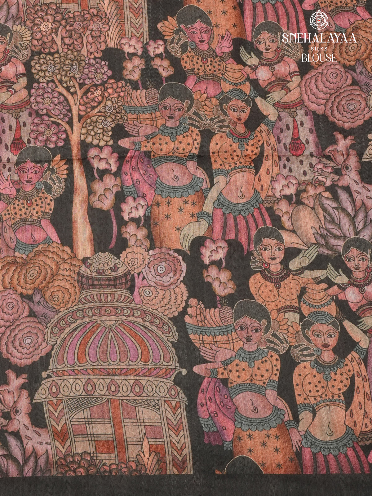 Grey Kalamkari Tussar Saree