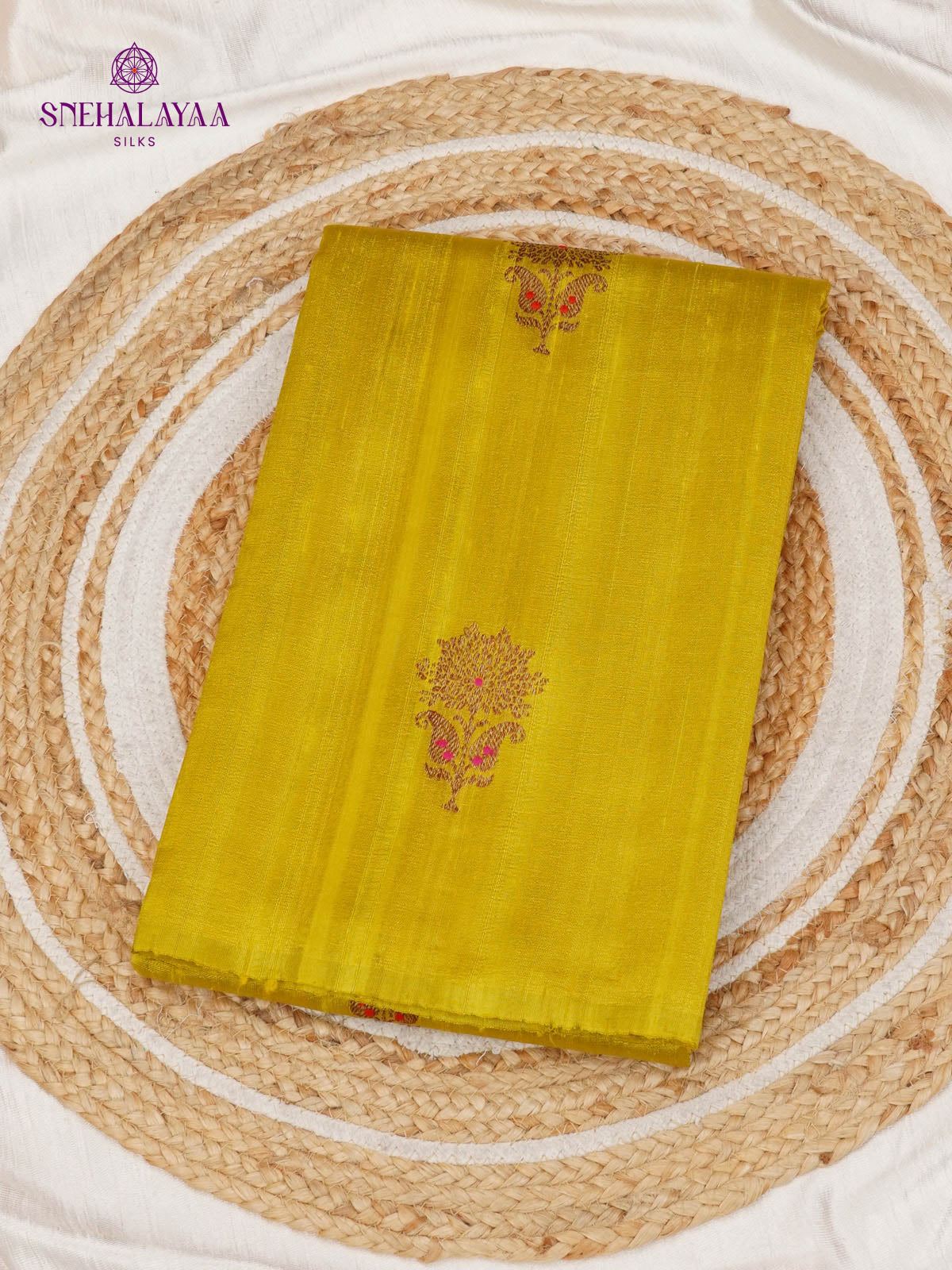 Yellow Banaras Raw Silk Saree