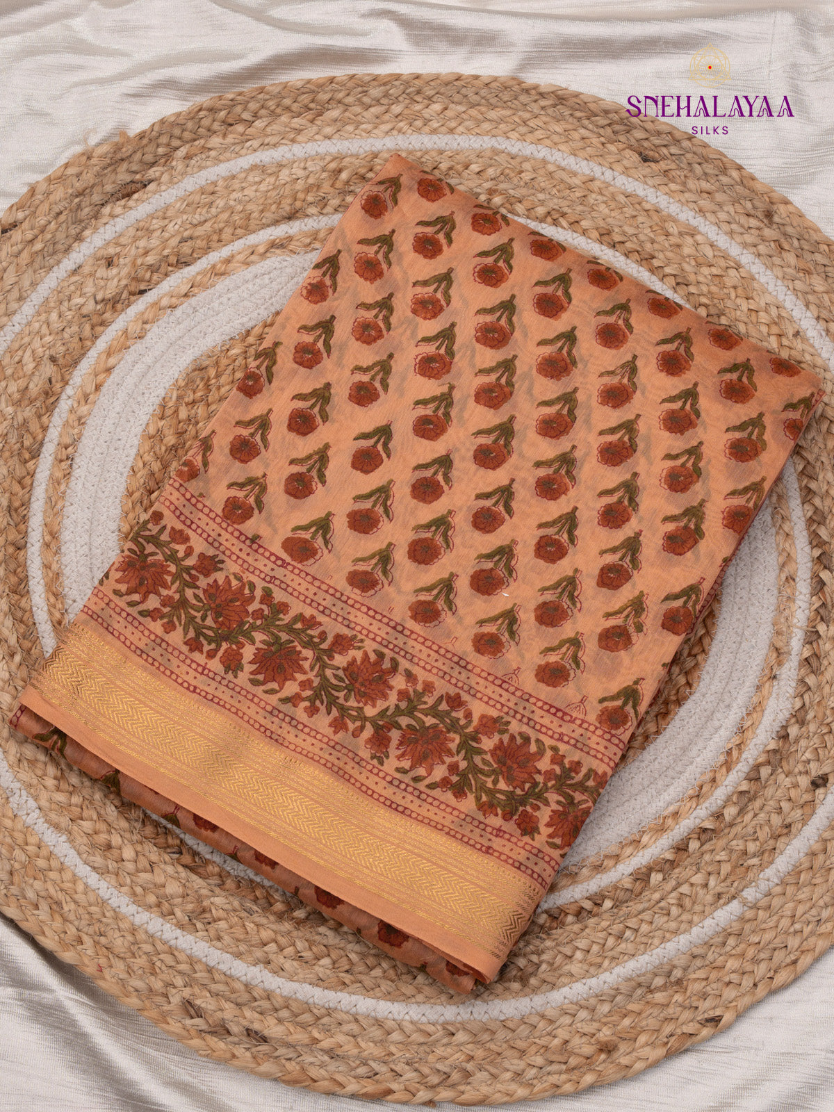 Orange Chanderi Saree