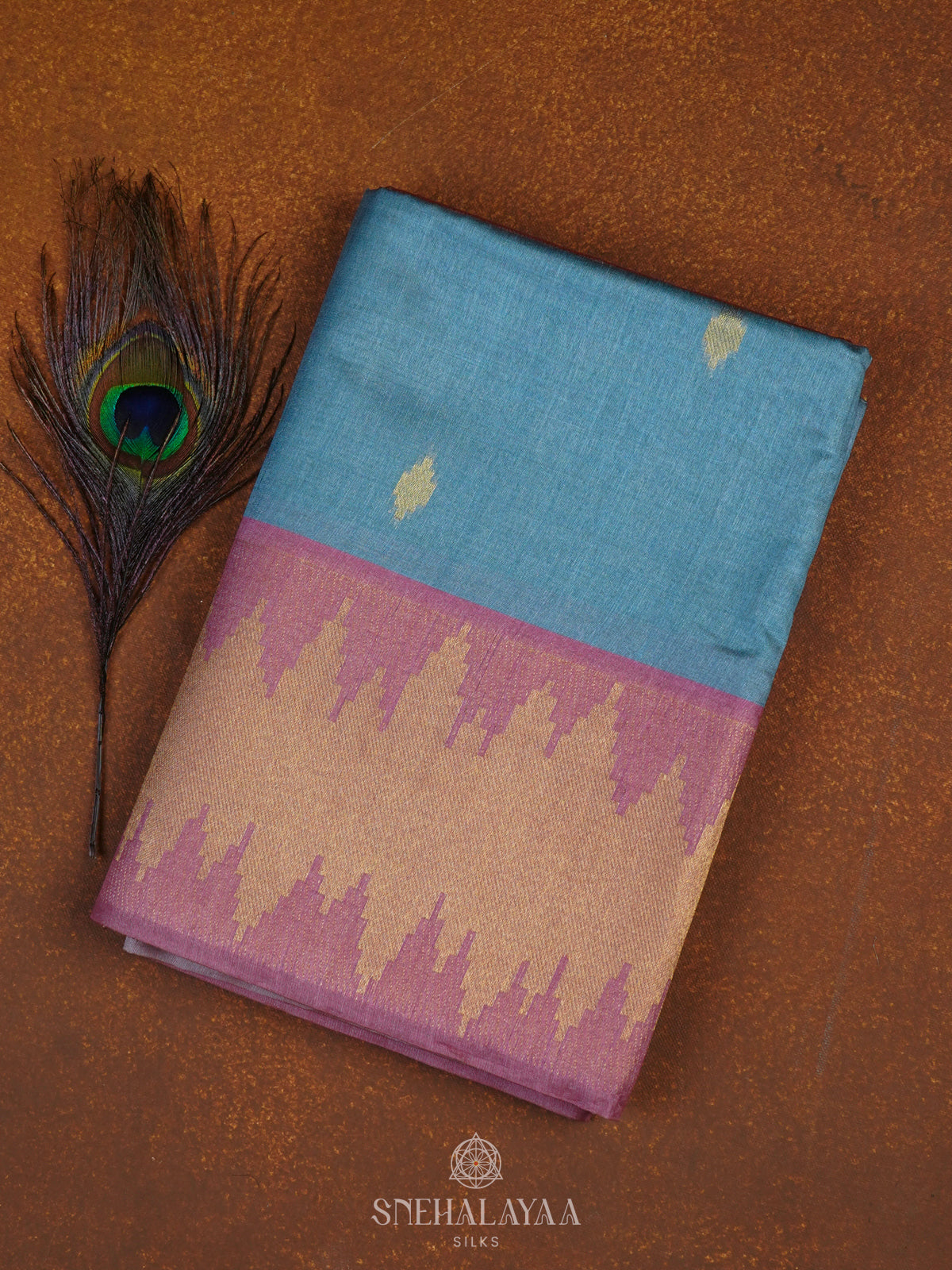 Sky Blue Jute Saree