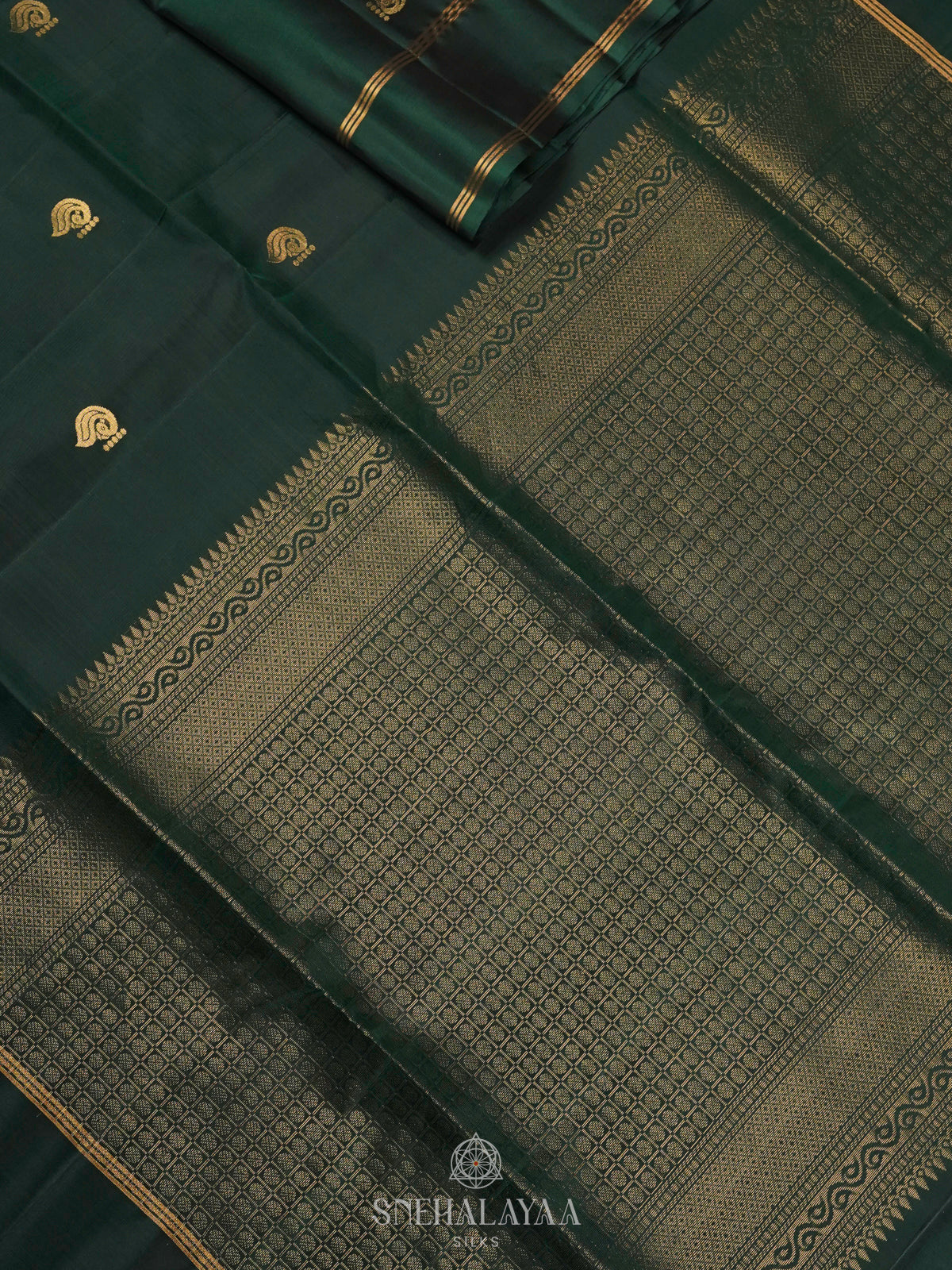 Forest Green Soft Silk Saree