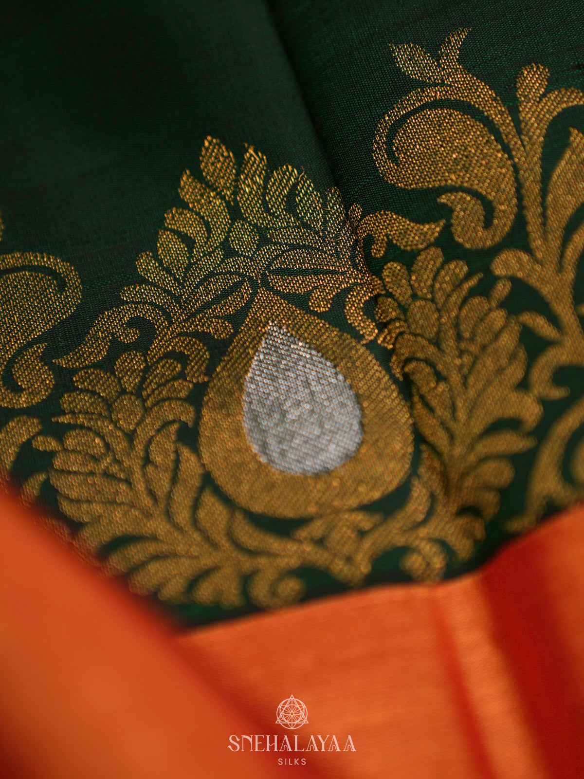 Forest Green Kanjivaram Silk Saree
