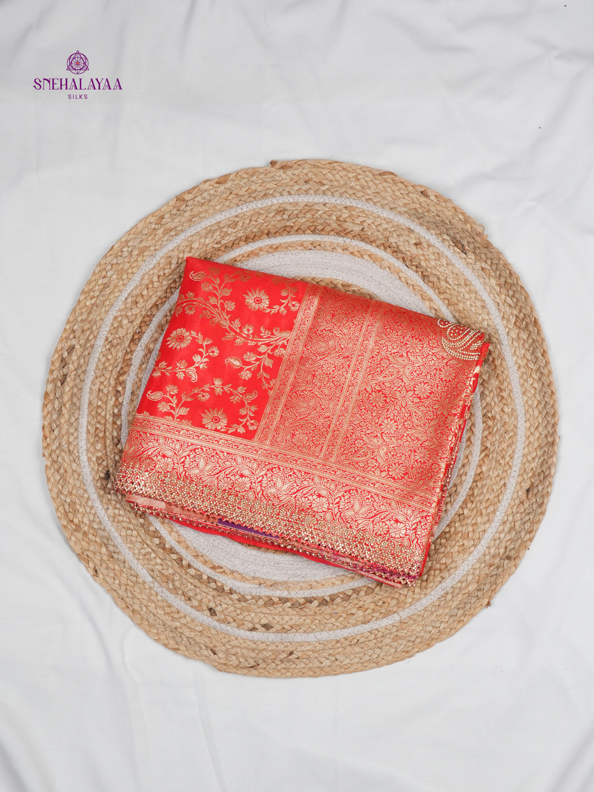 Rust Orange DEsigner Saree