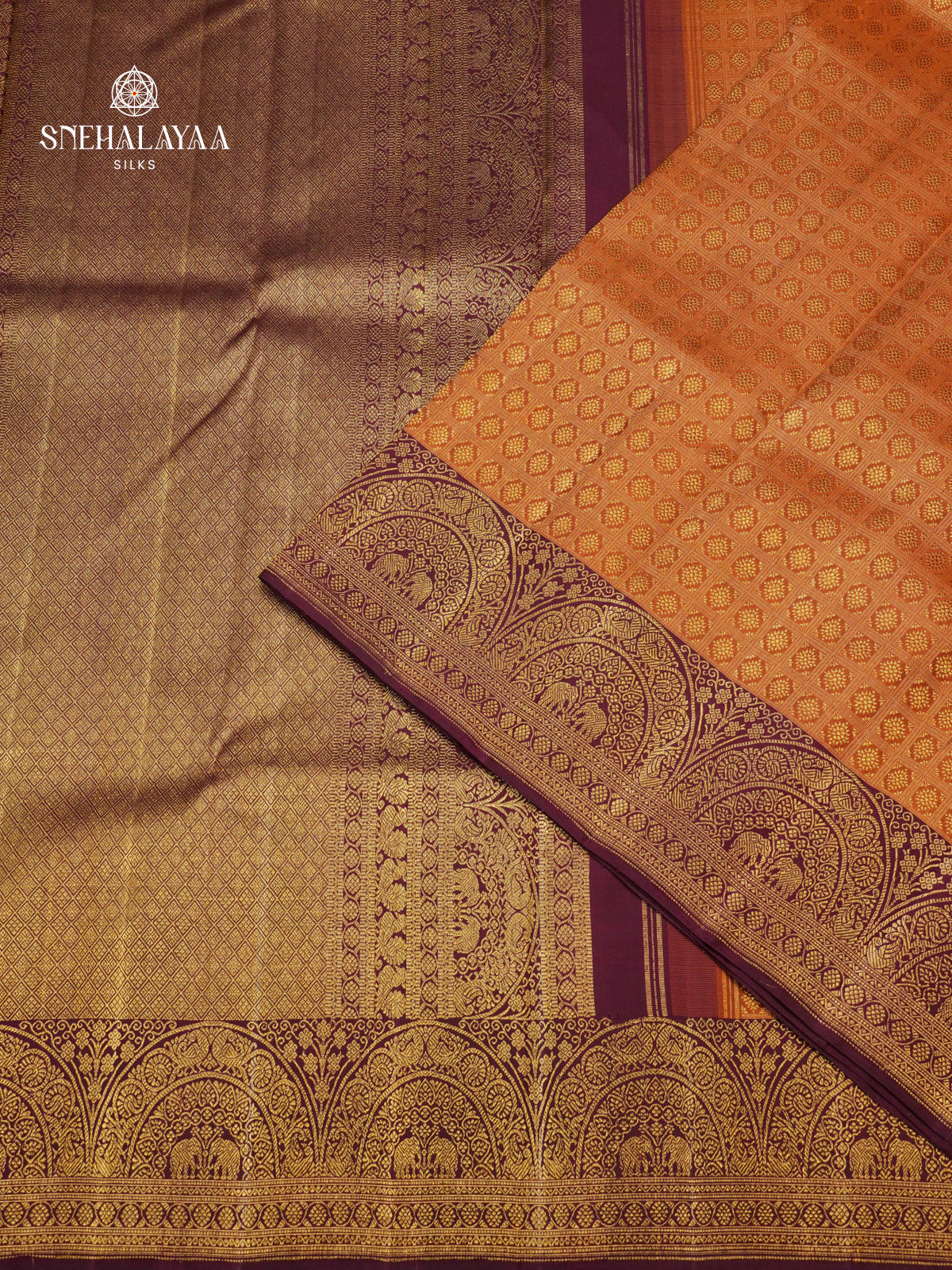 Orange Kanjivaram Silk Saree
