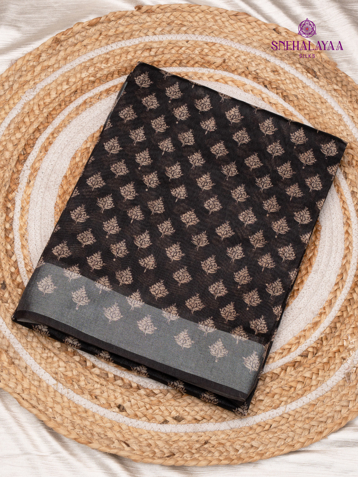 Black Munga Tussar Saree