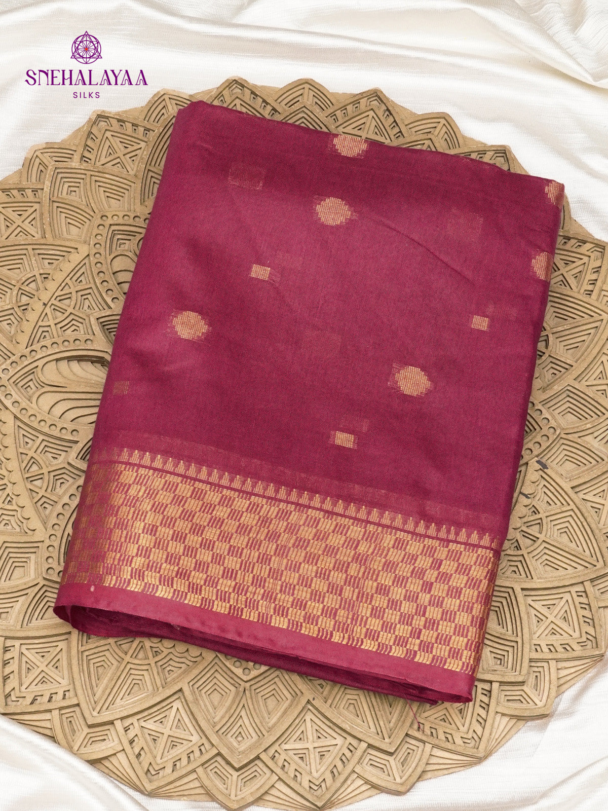 Burgundy Bamboo Silk Saree