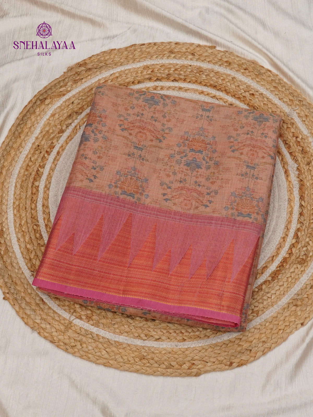 Brown Linen Tissue Saree