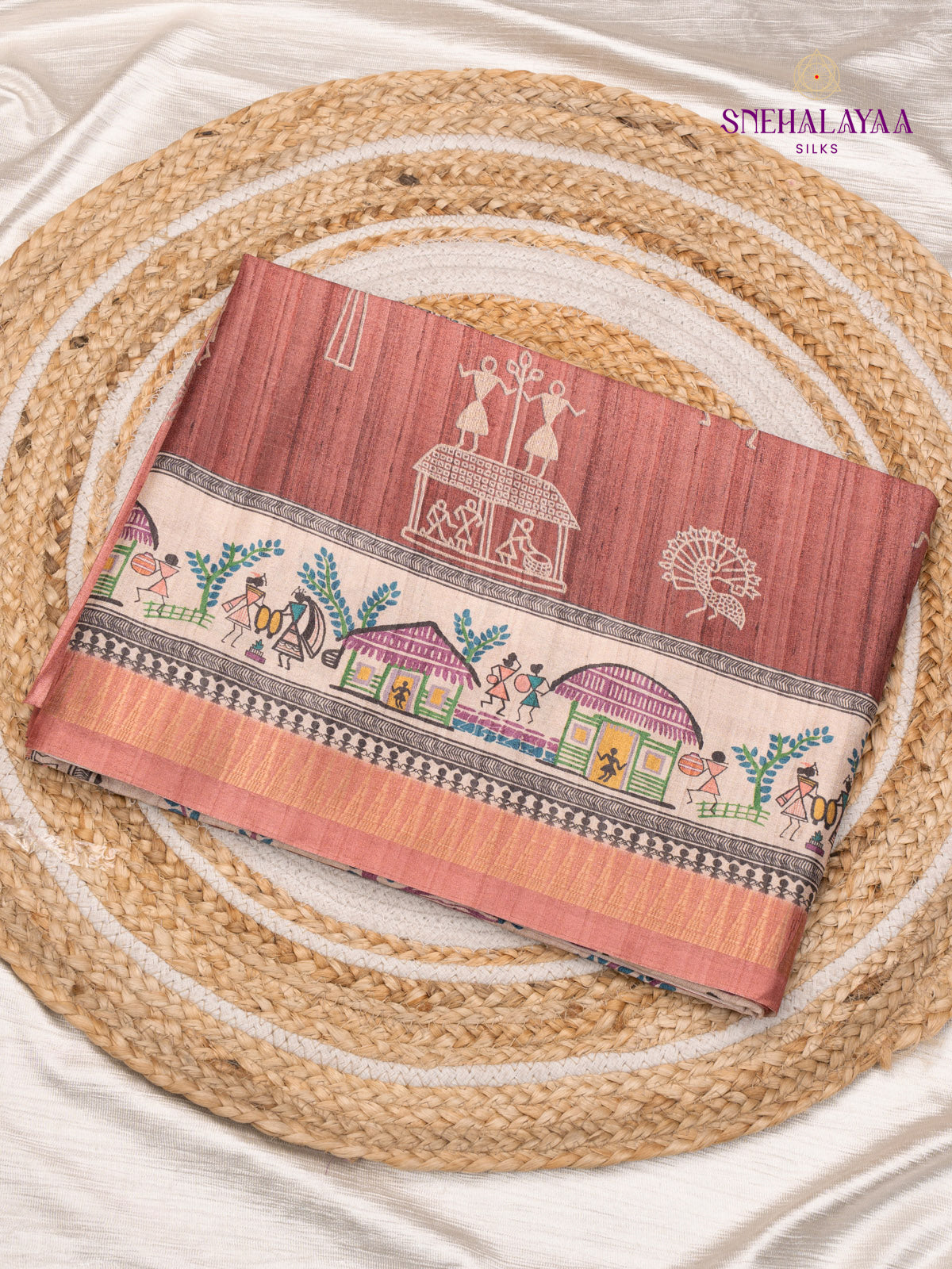 Rust Rose Dola Saree