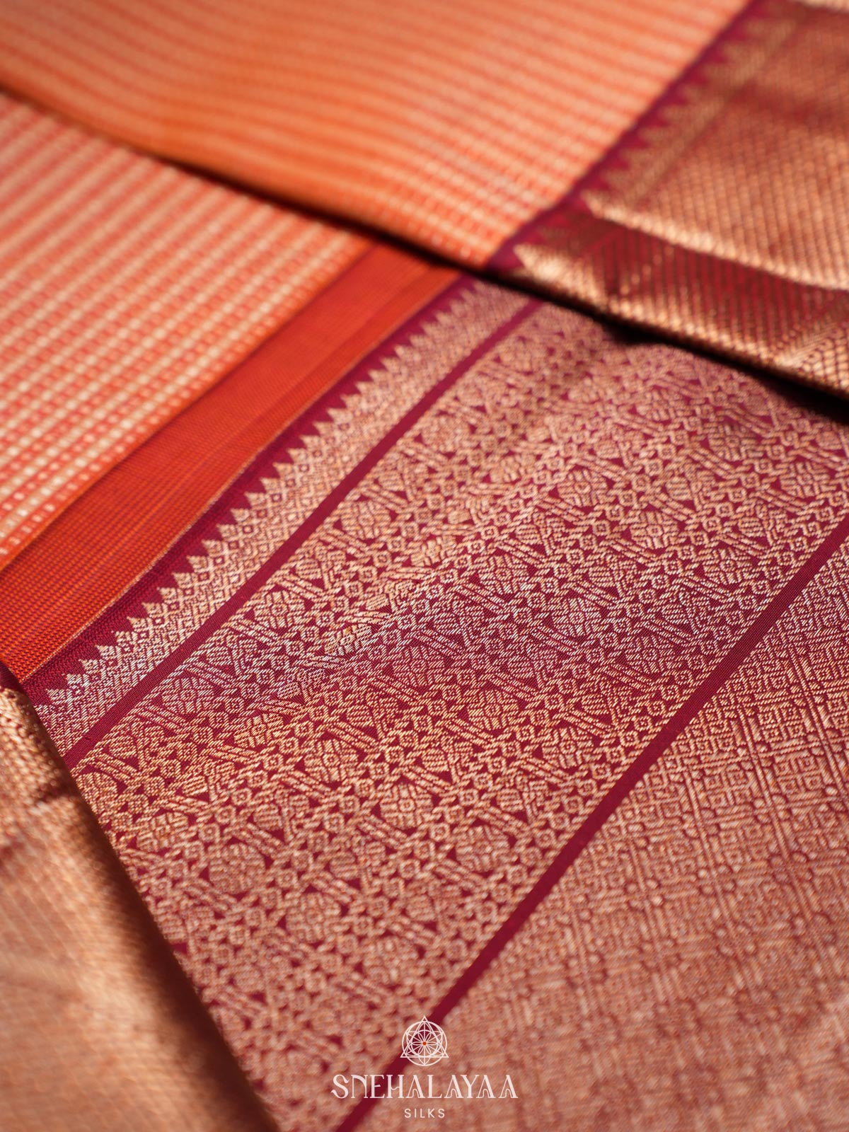 Peach Kanjivaram Silk Saree