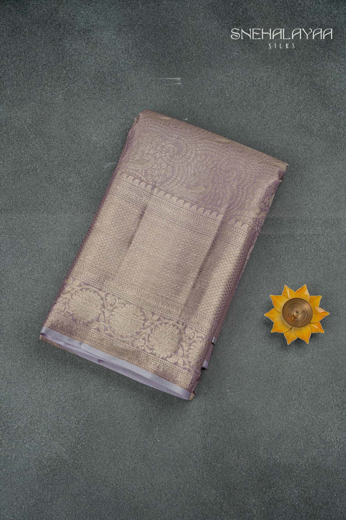 Lilac Kancheevaram Tissue Silk Saree