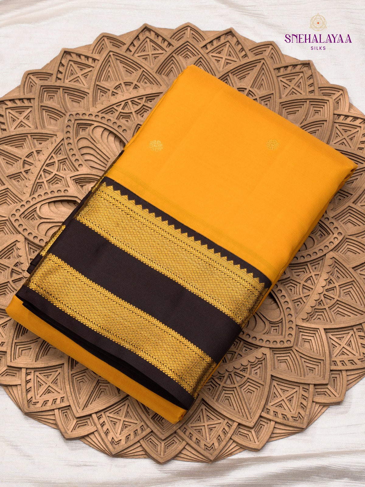 Yellow Korvai Kanjivaram Silk Saree