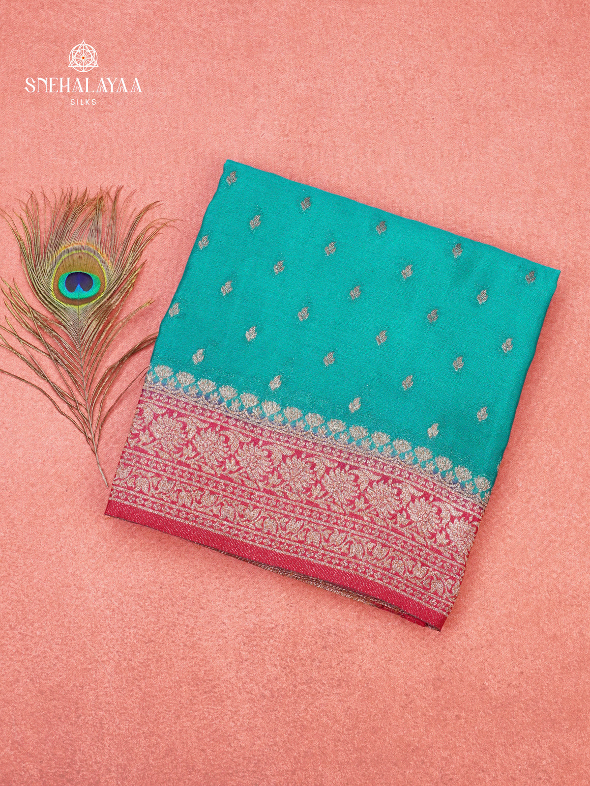 Blue Banaras Crepe Silk Saree