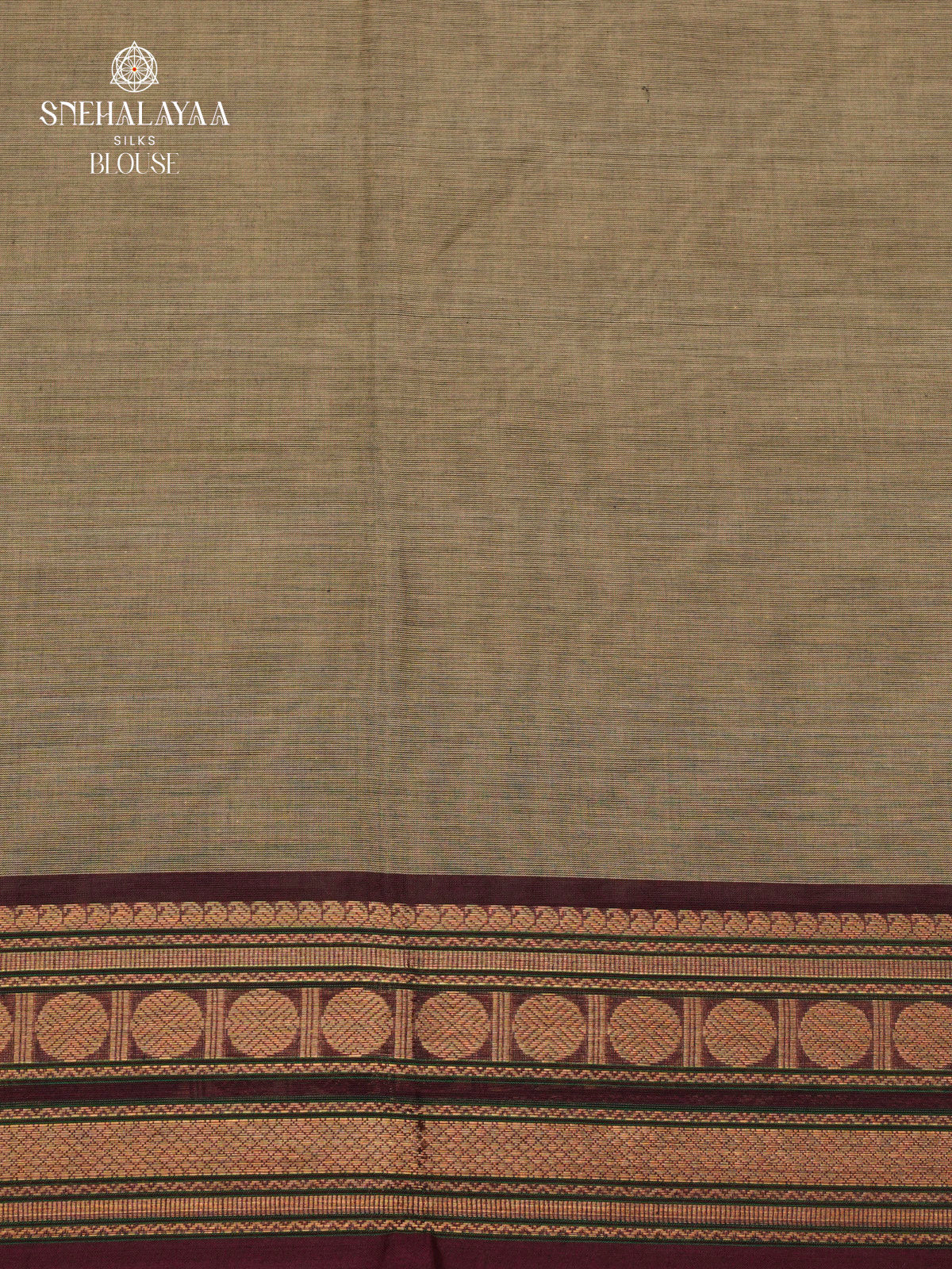 Khaki Grey Chettinad Cotton Saree