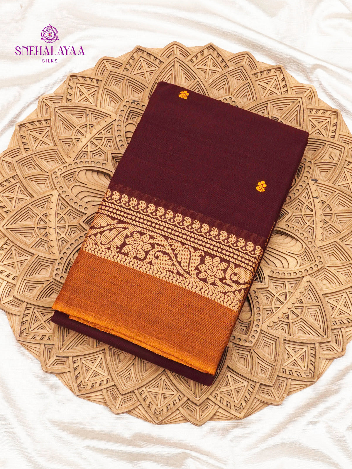 Coffee Brown Chettinad Cotton Saree