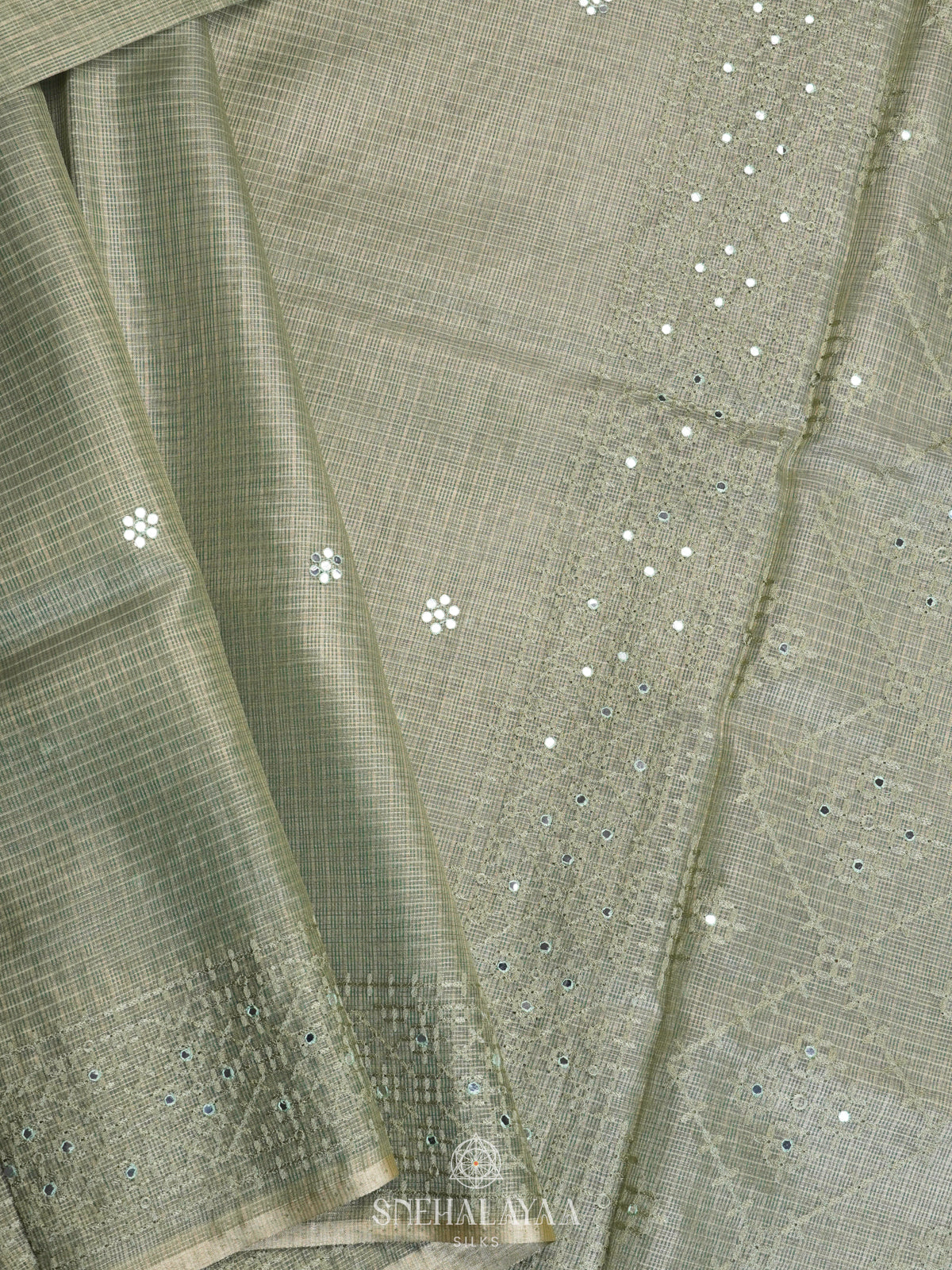 Pale Green Tissue Kota Saree