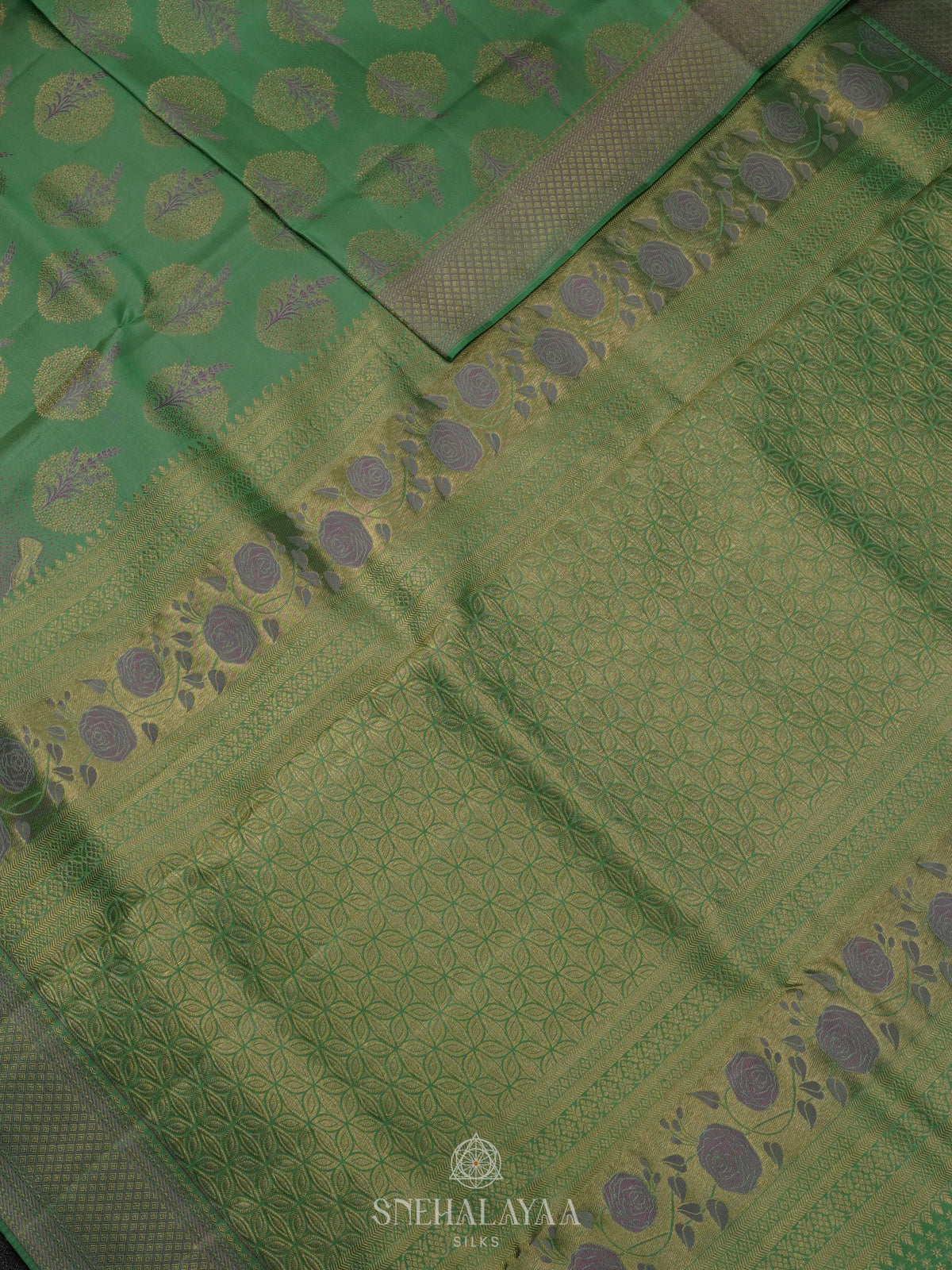 Pale Green Kanjivaram Silk Saree