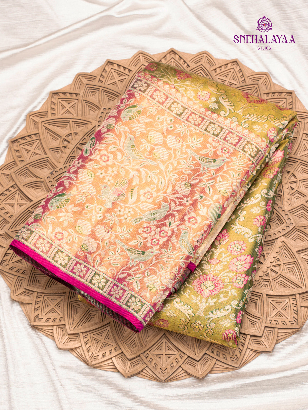 Olive Green Kanjivaram Silk Saree