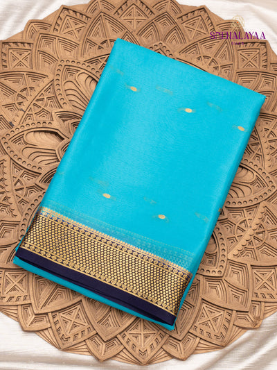 Sky Blue Mysore Silk Saree