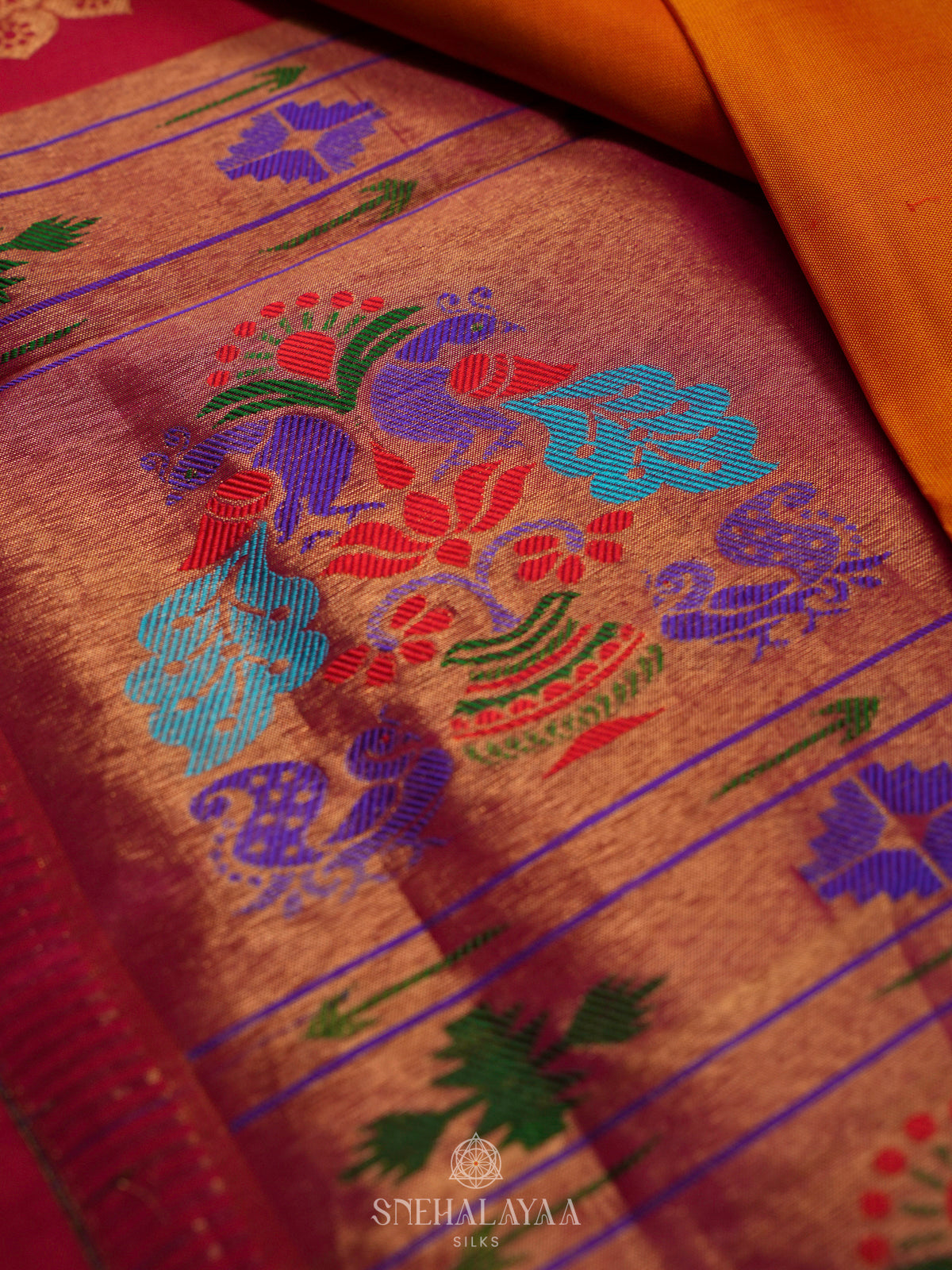 Orange Kanjivaram Silk Saree