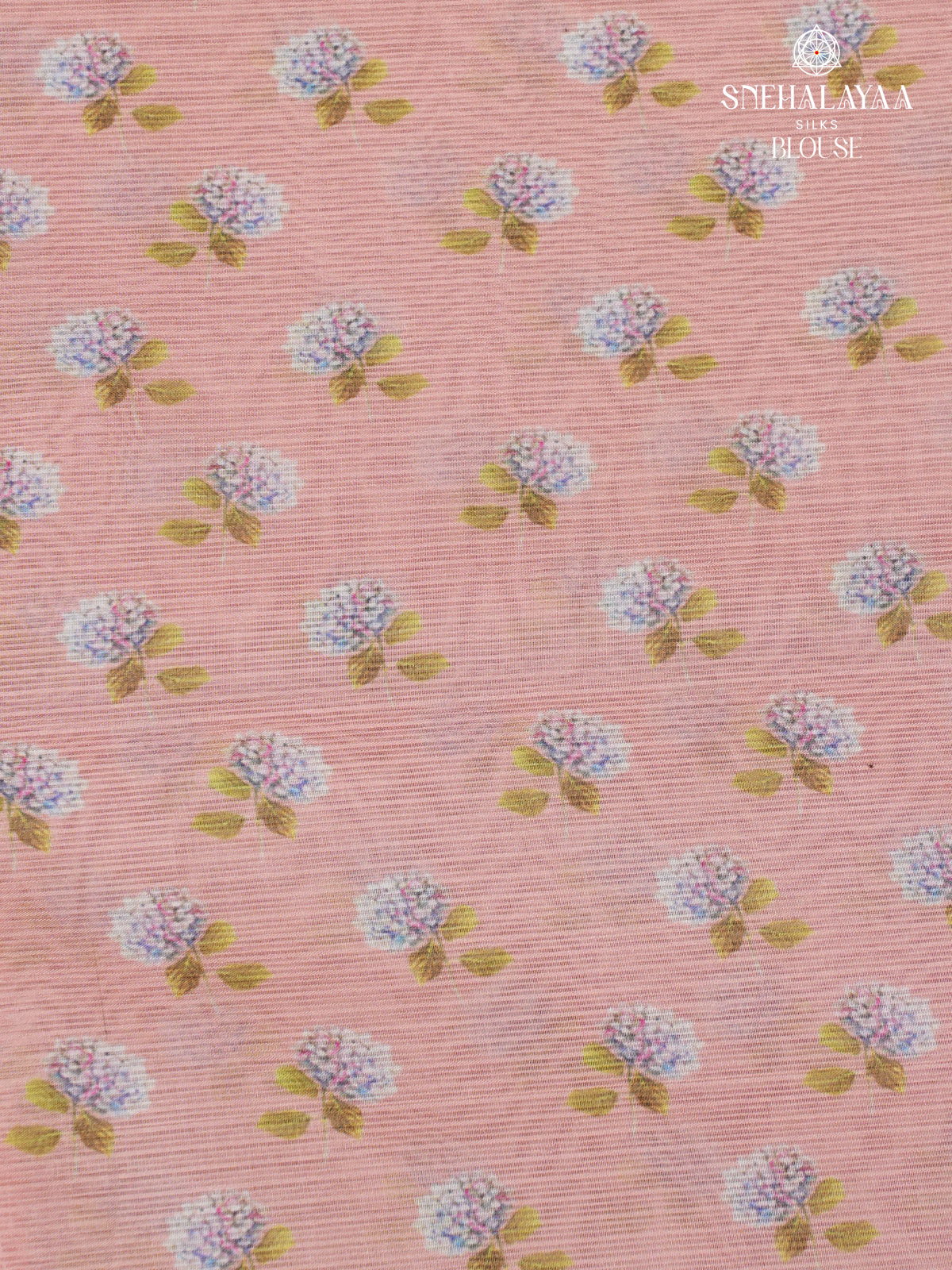 Peach Pink Kota Embroidery Saree