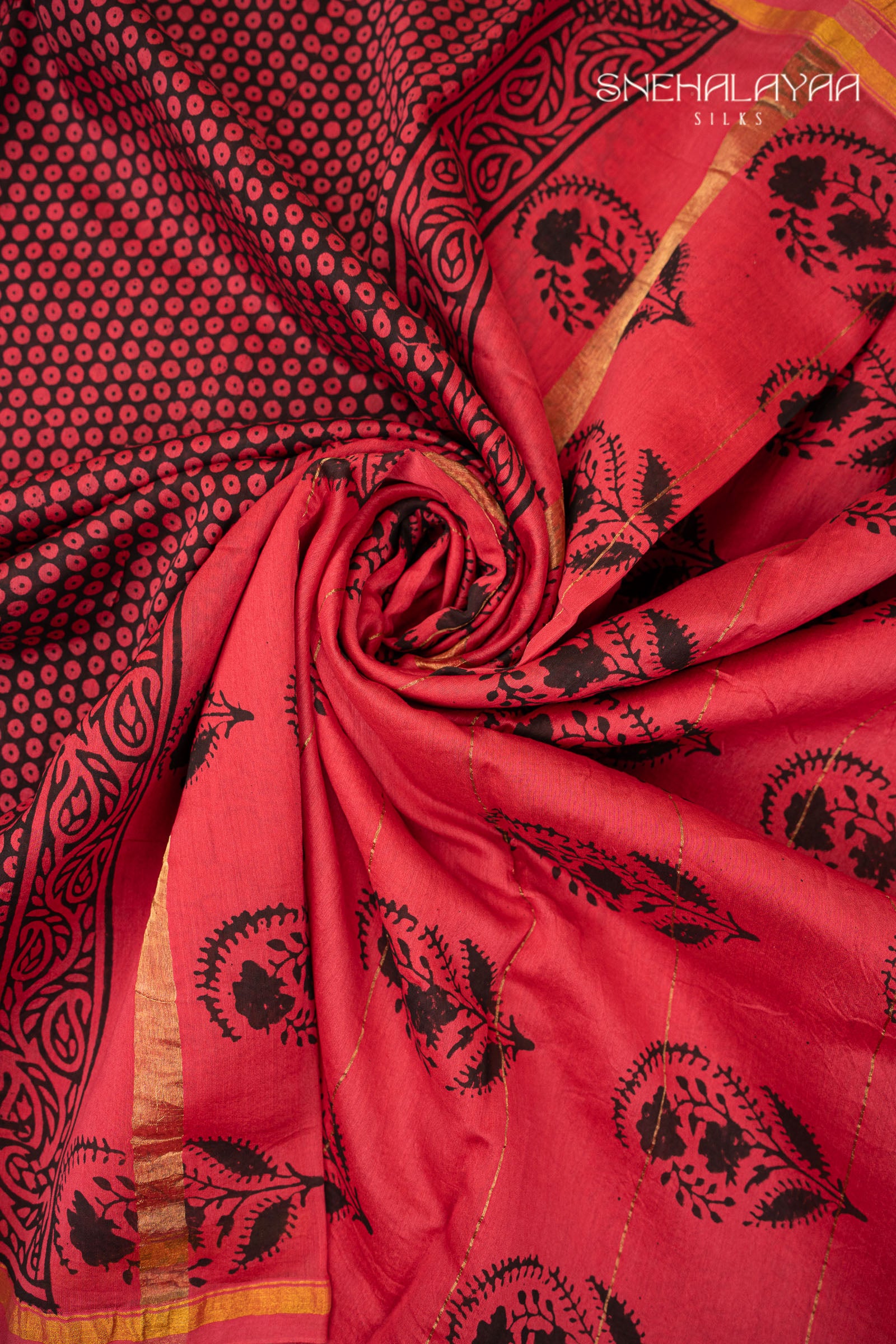 Strawberry Pink Chanderi Silk Saree