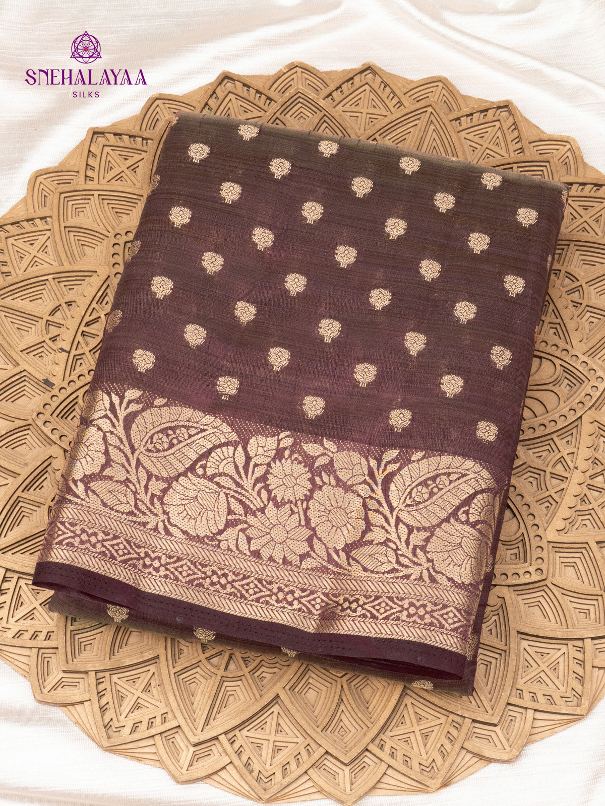 Brown Raw Silk Saree