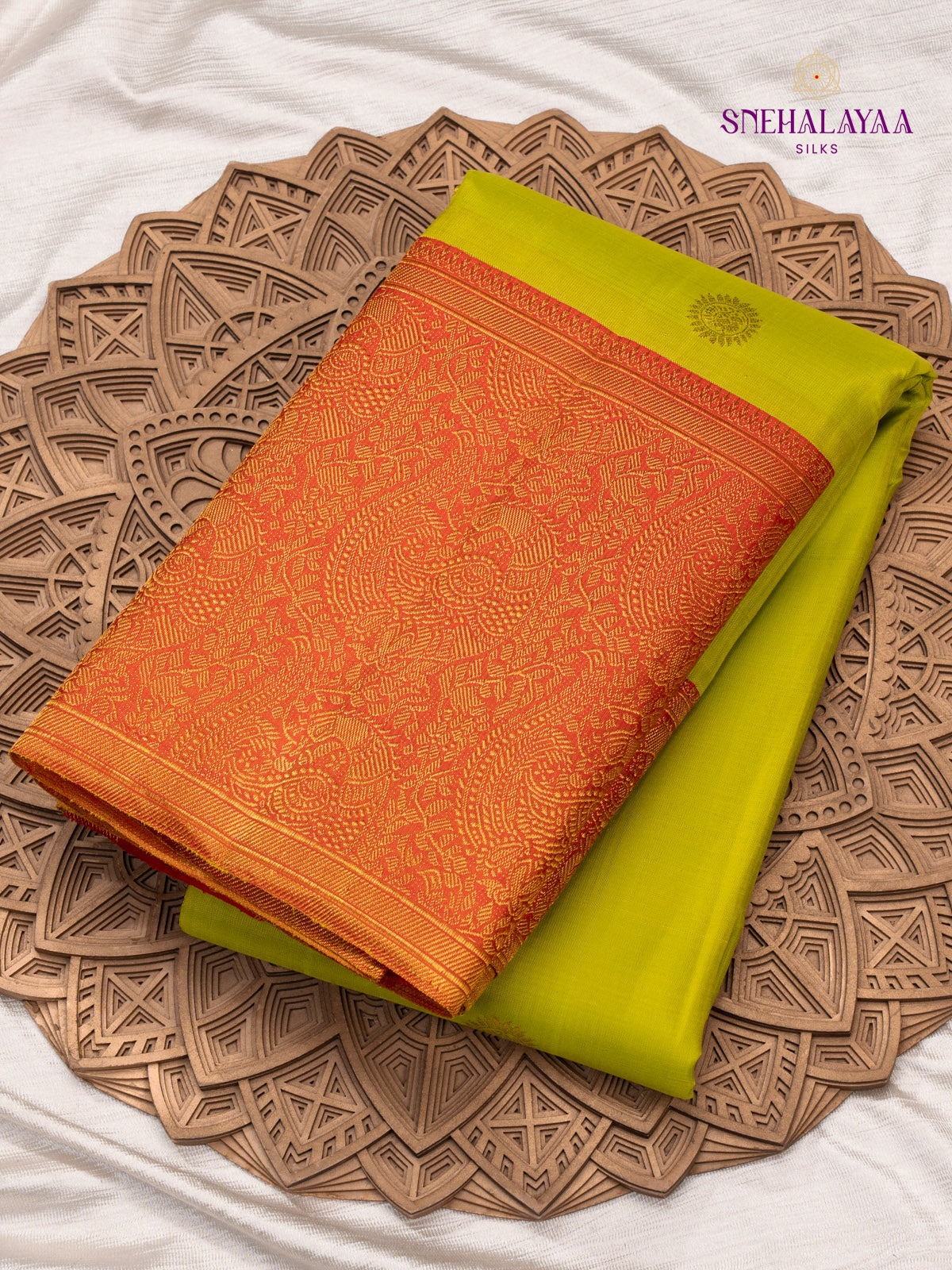 Green Korvai Kanjivaram Silk Saree