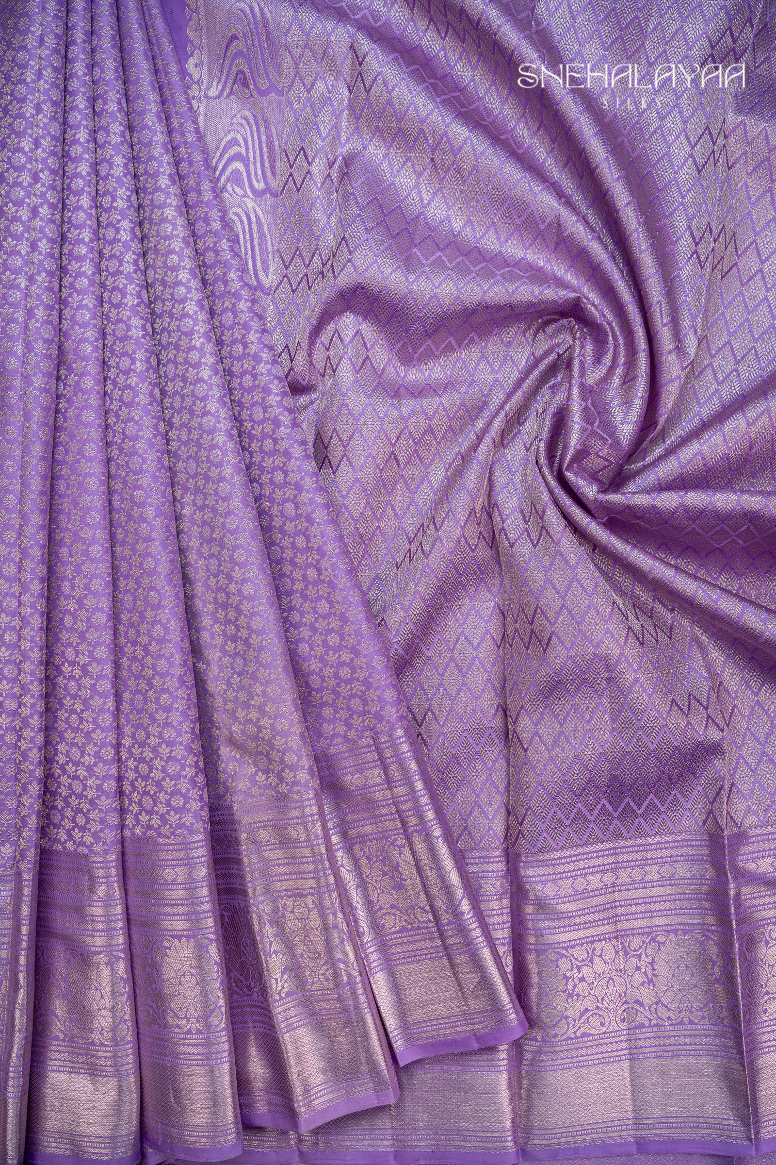 Orchid Purple Kancheevaram Silk Saree