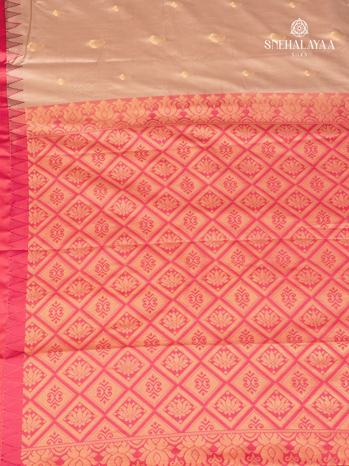Beige Gadwal Silk Saree